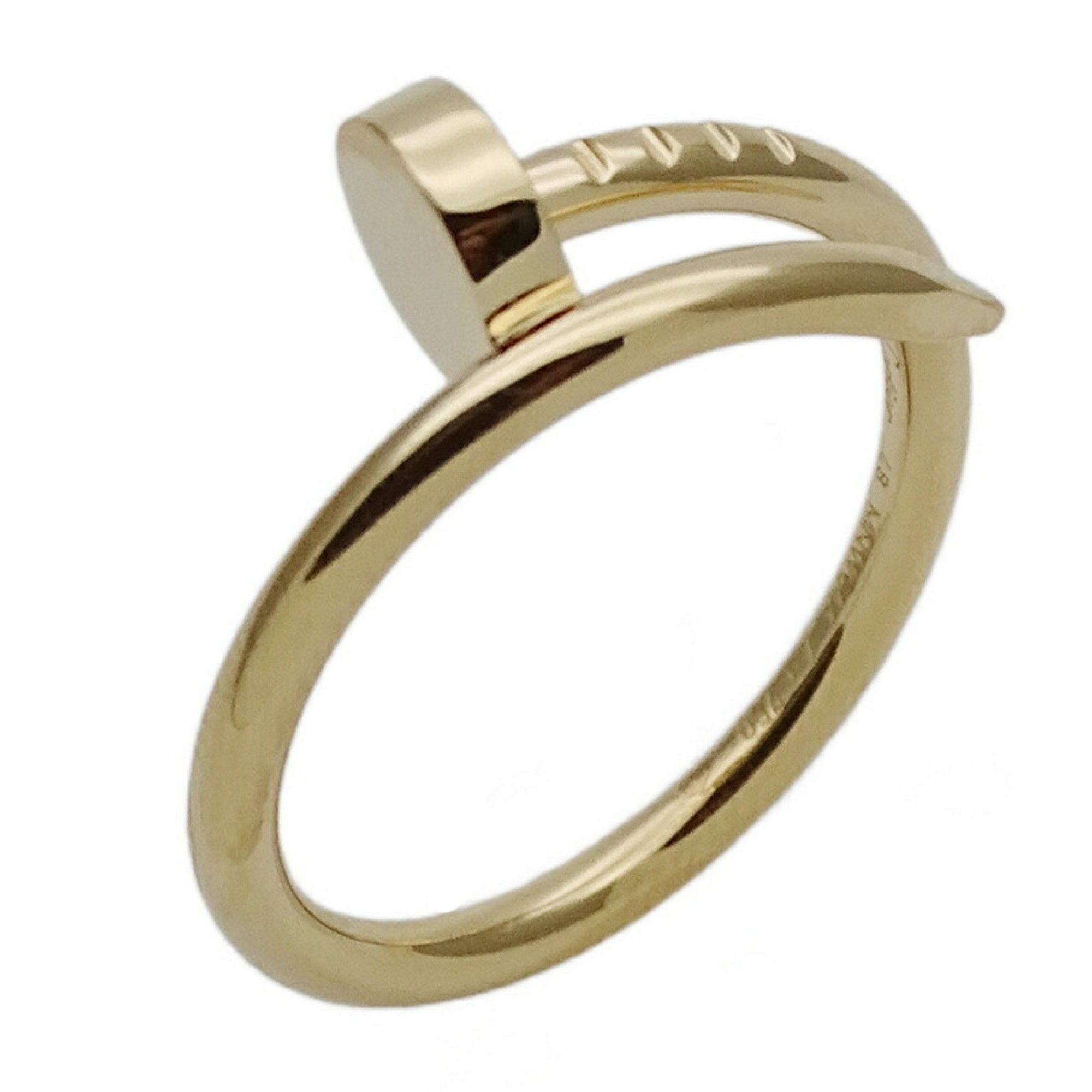 Cartier Ring for Men and Women, 750YG Juste Unclou SM Small, Yellow Gold, #48, Approx. Size 8, Polis