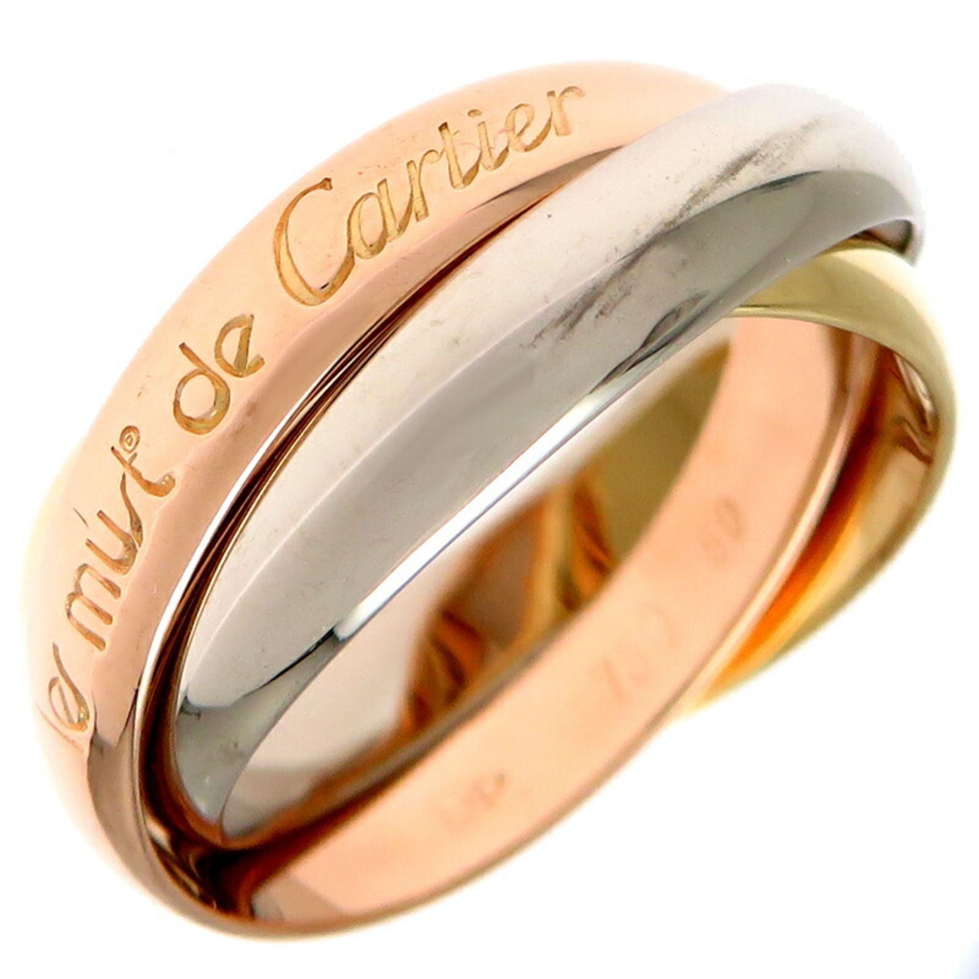 Cartier #50 Trinity Ladies Ring, 750 Yellow Gold, Size 10.5