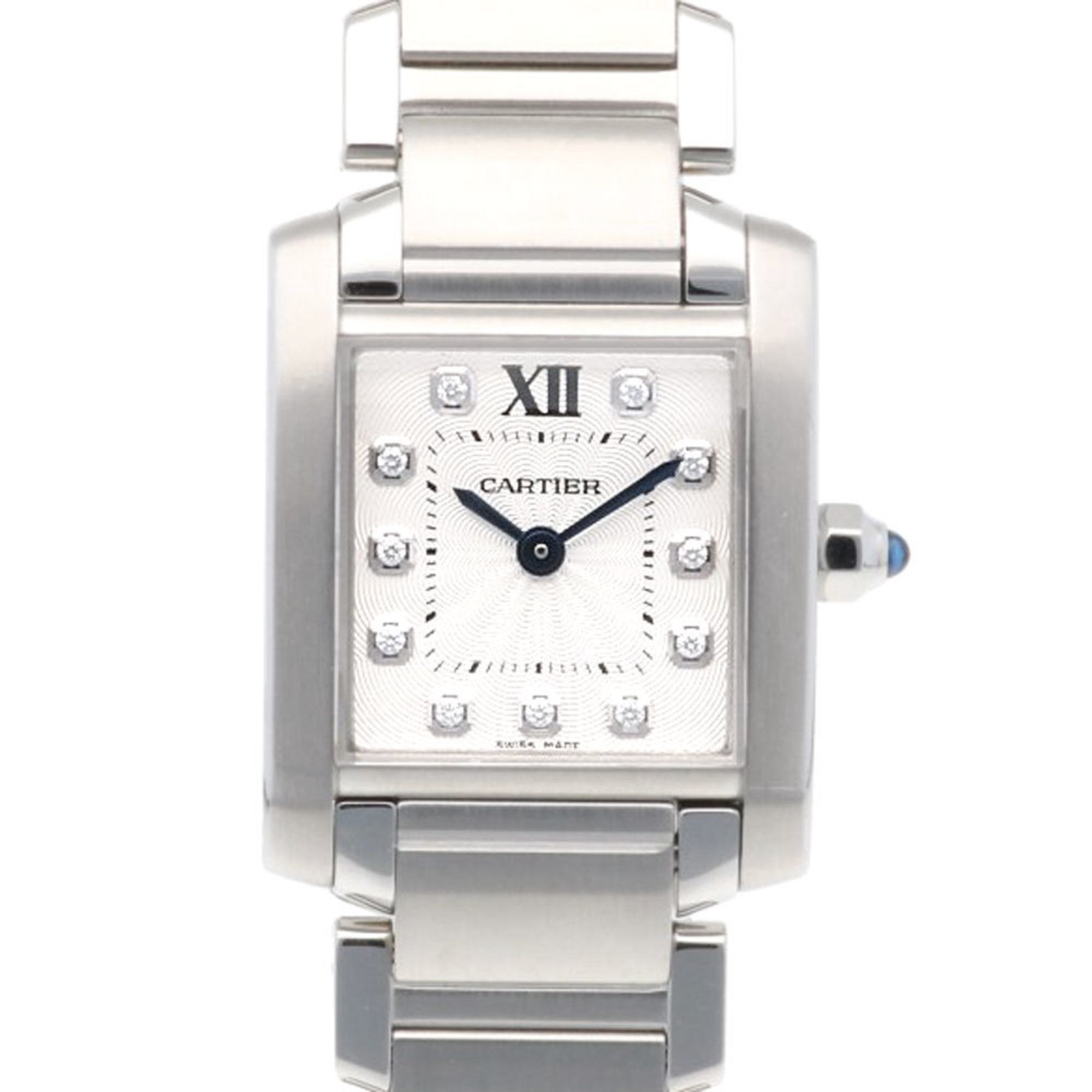 Cartier Tank Francaise SM Watch Stainless Steel 3217 Quartz Ladies CARTIER 11P Diamond