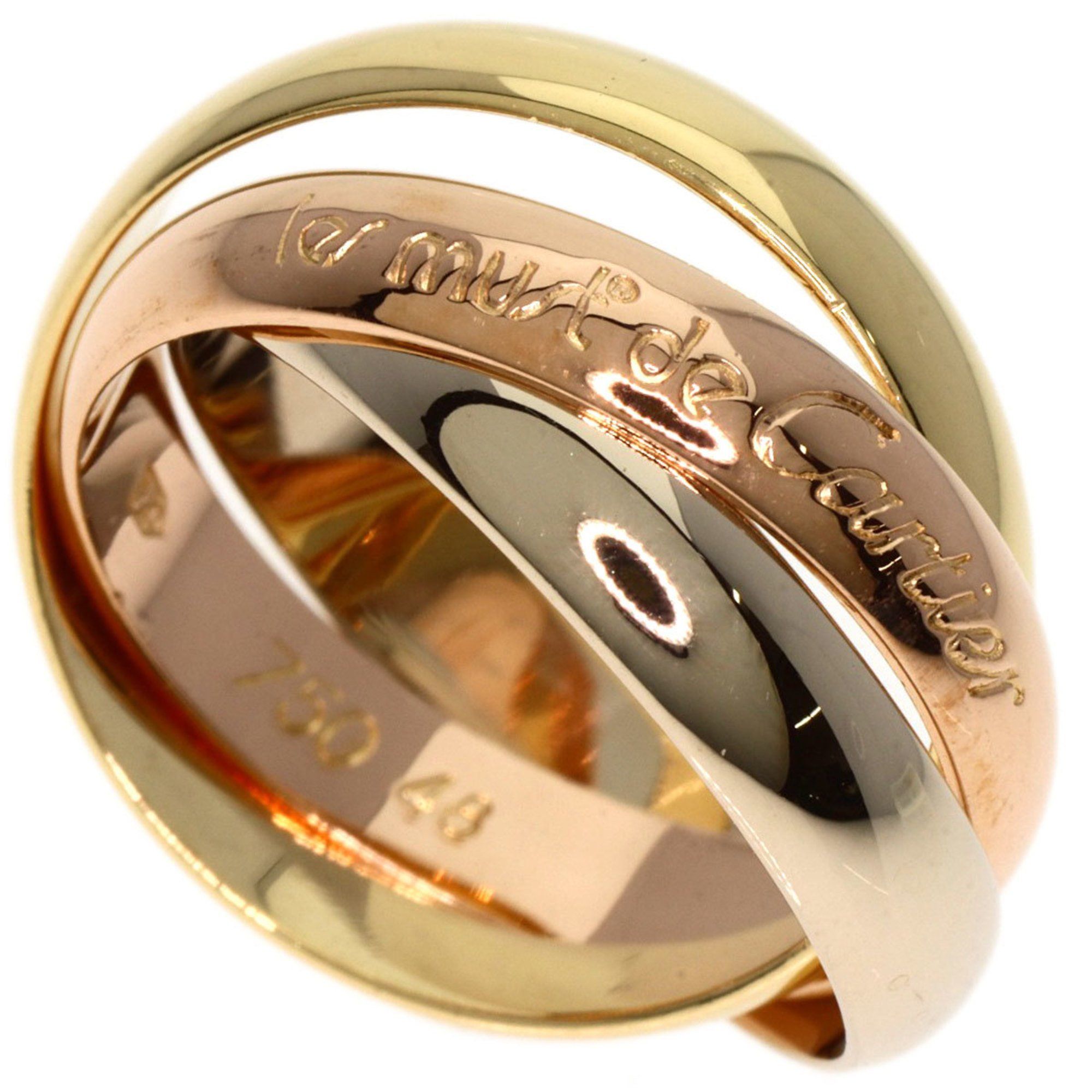 Cartier Trinity #48 Ring, K18 Yellow Gold, K18PG, K18WG, Women's, CARTIER