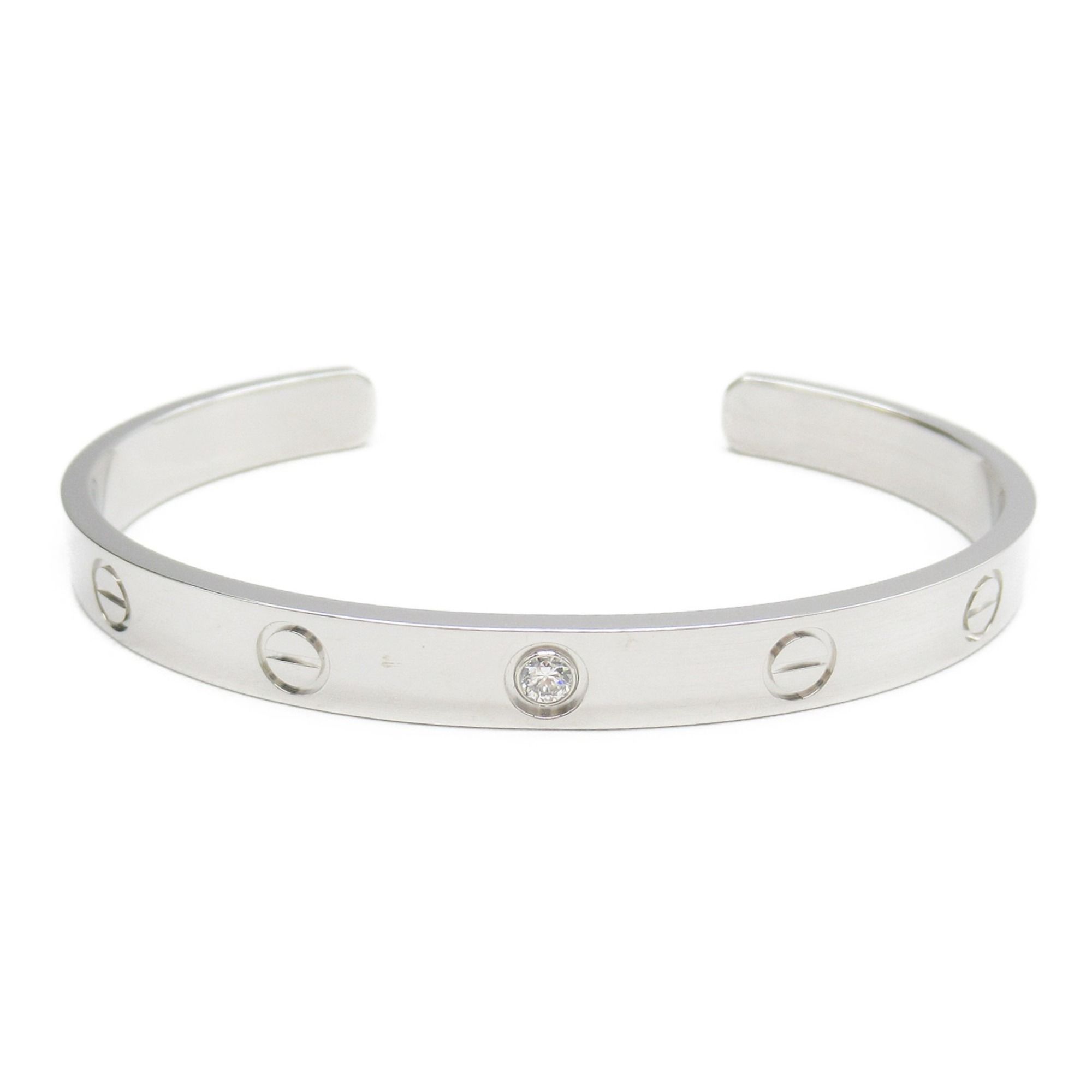 Cartier Love Bracelet 1PD 18KWG (White Gold) Diamond Ladies Clear B6029917
