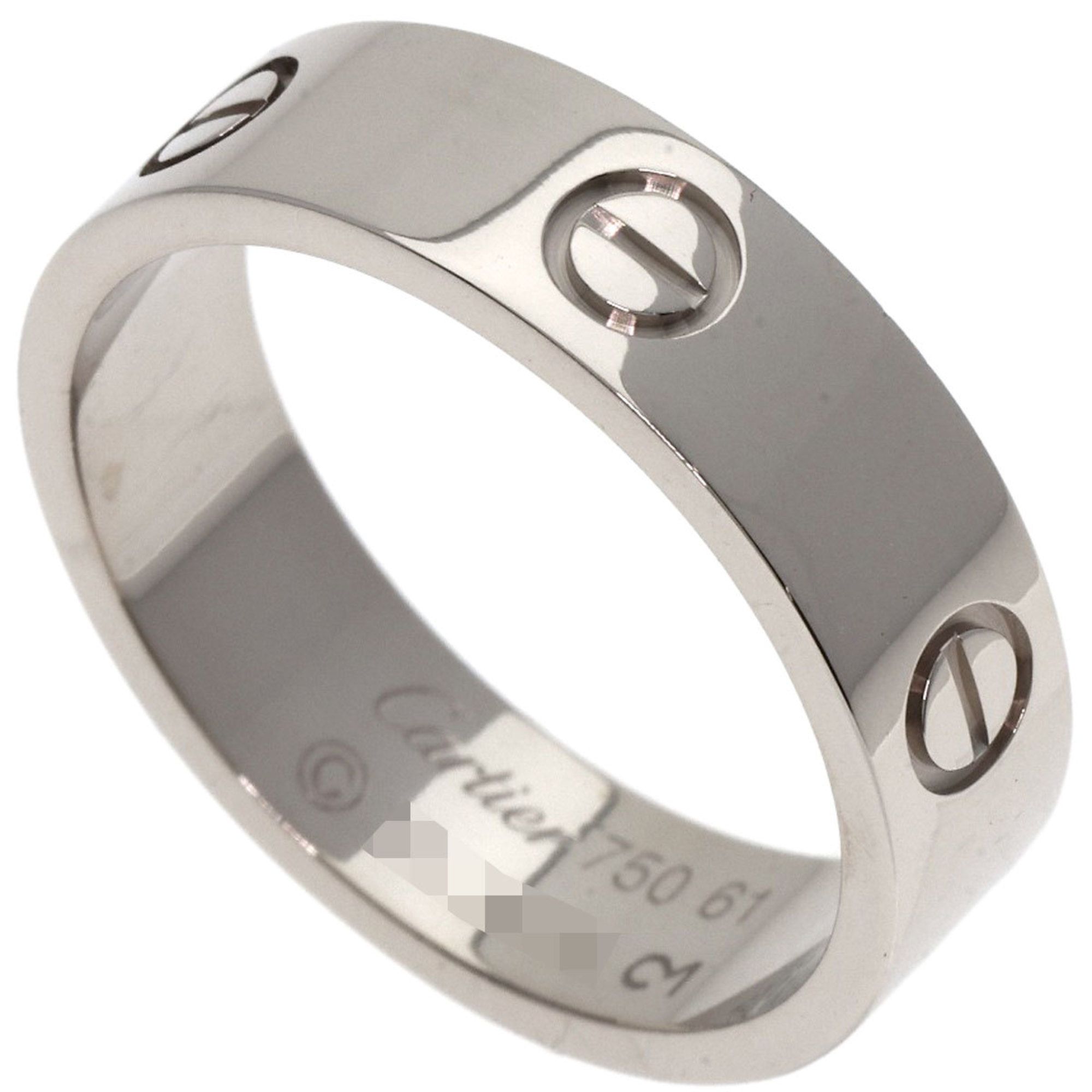 Cartier Love Ring #61 18K White Gold Women's CARTIER