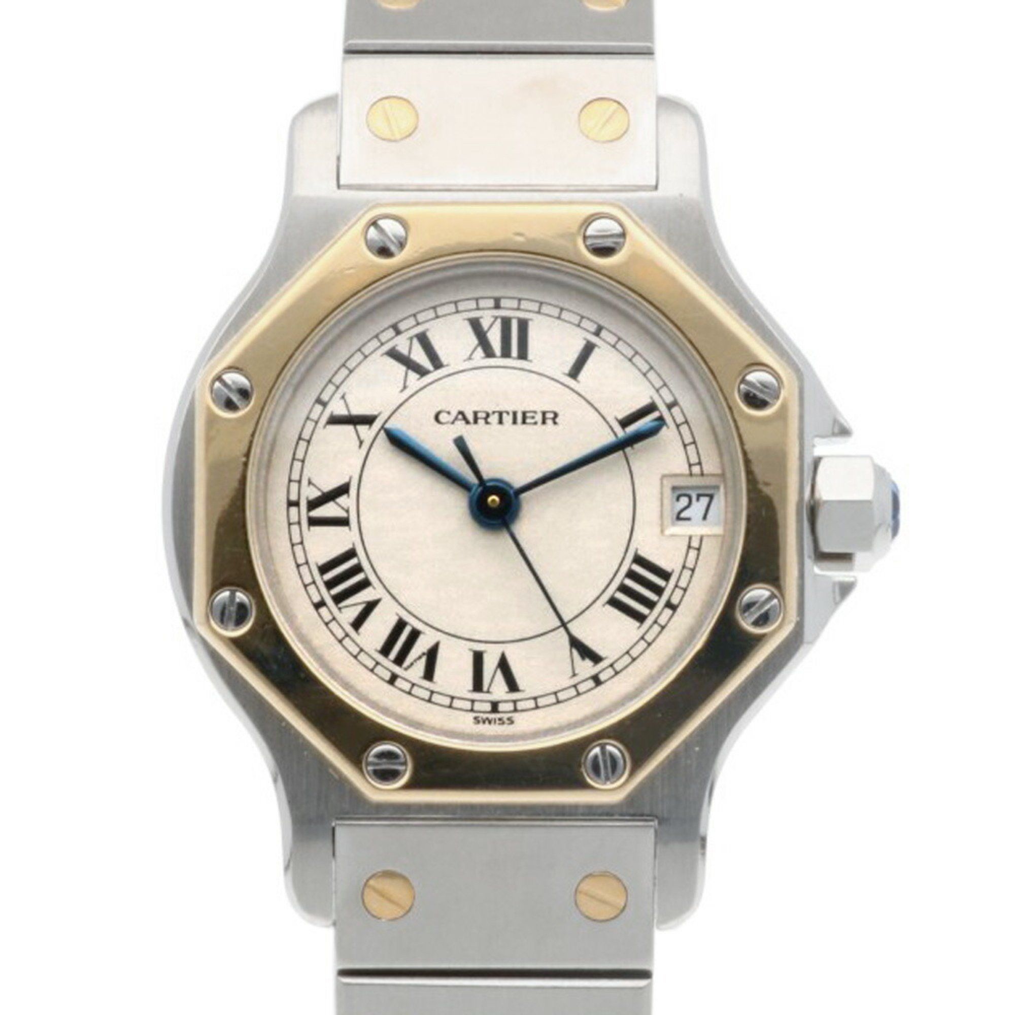 Cartier Santos Octagon Watch Stainless Steel 187903 Quartz Ladies CARTIER