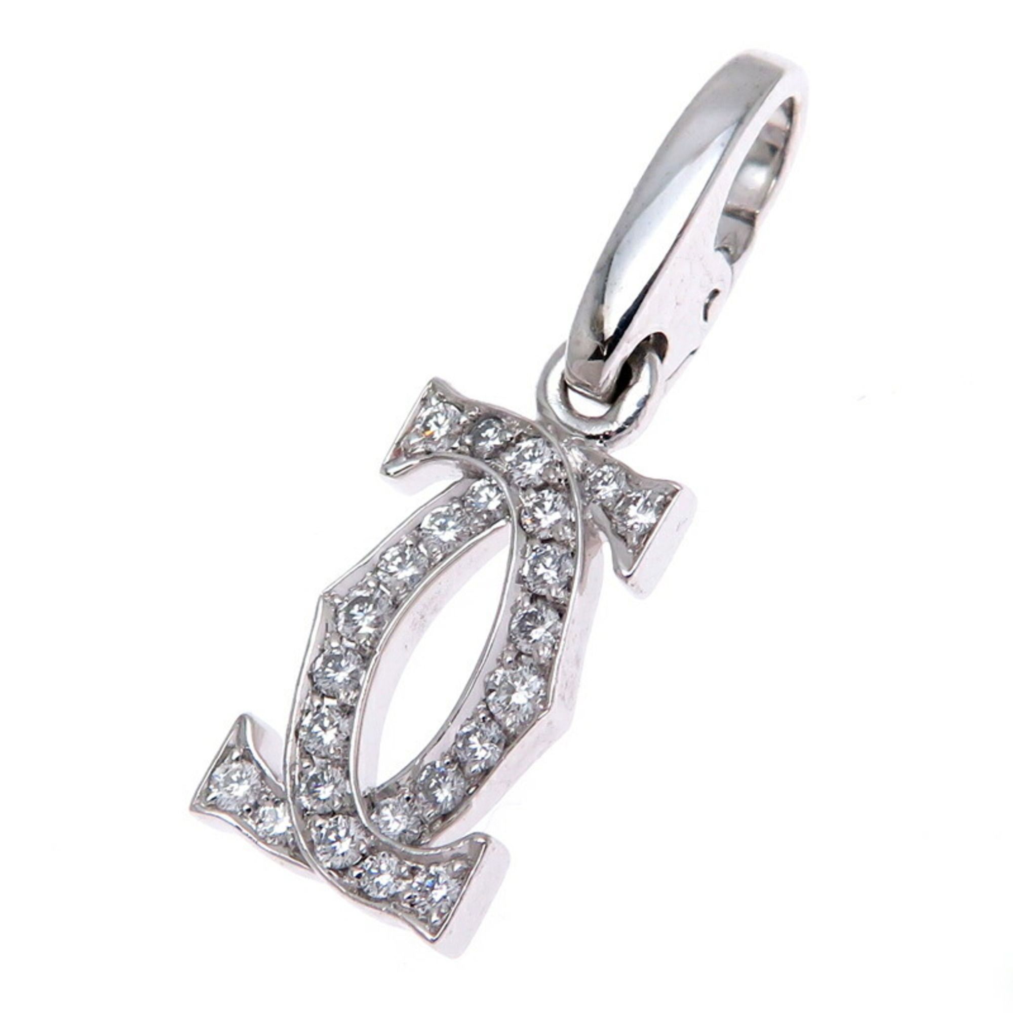 Cartier Diamond 2C Ladies and Men's Charm N3010100 750 White Gold