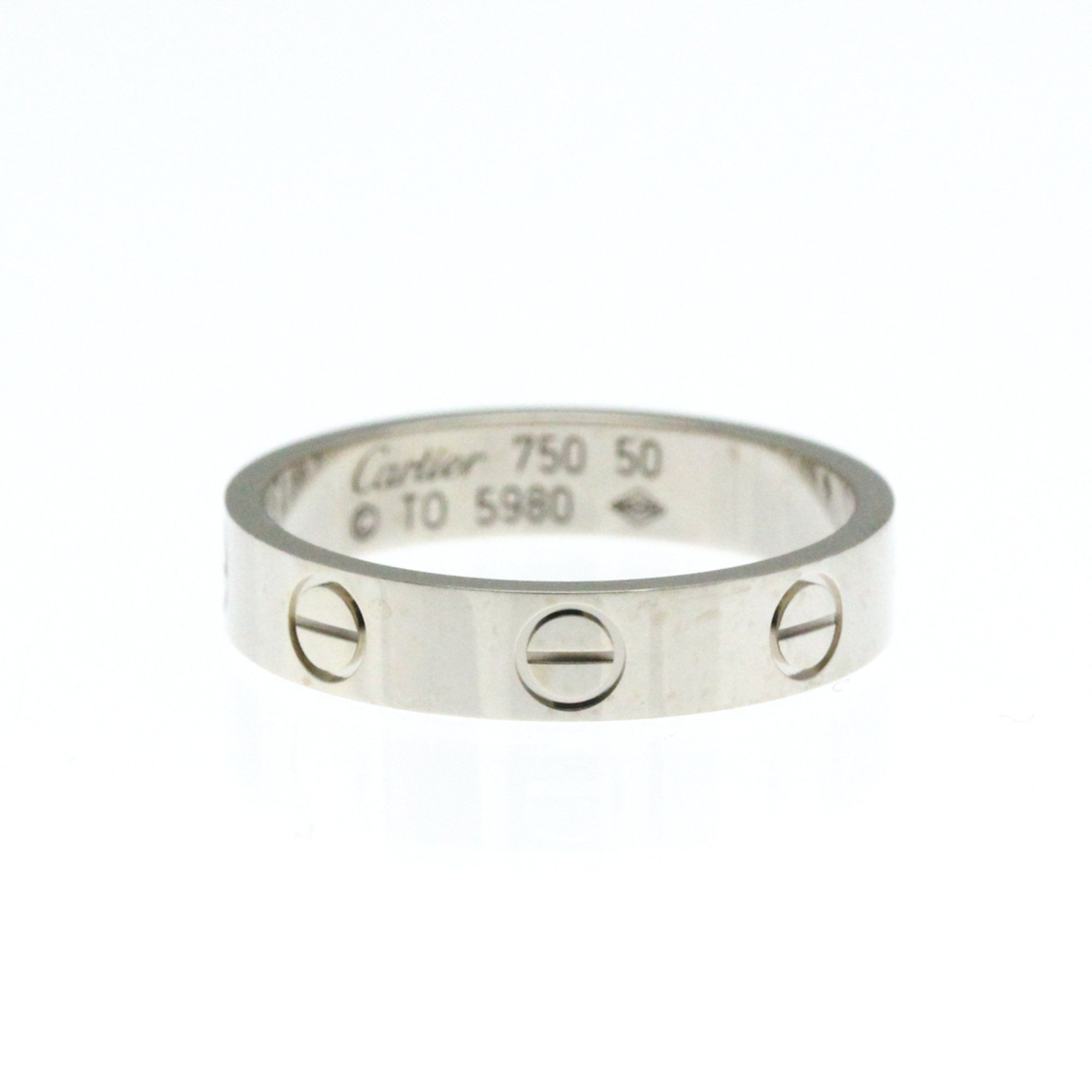 Cartier Mini Love Ring B4085150 White Gold (18K) Fashion No Stone Band Ring Silver