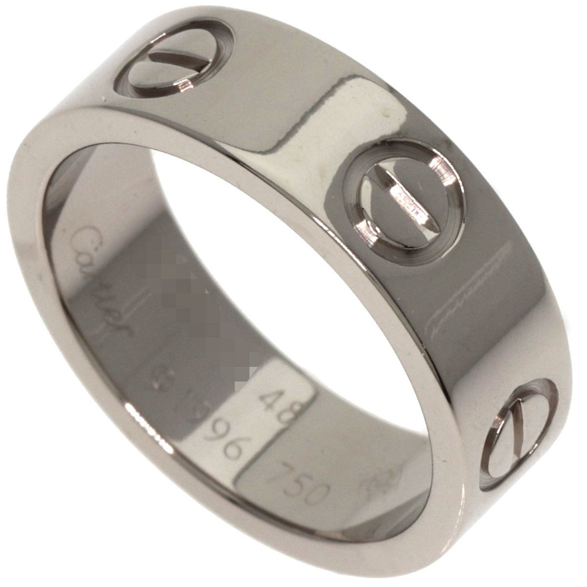 Cartier Love Ring #48 Ring, K18 White Gold, Women's CARTIER