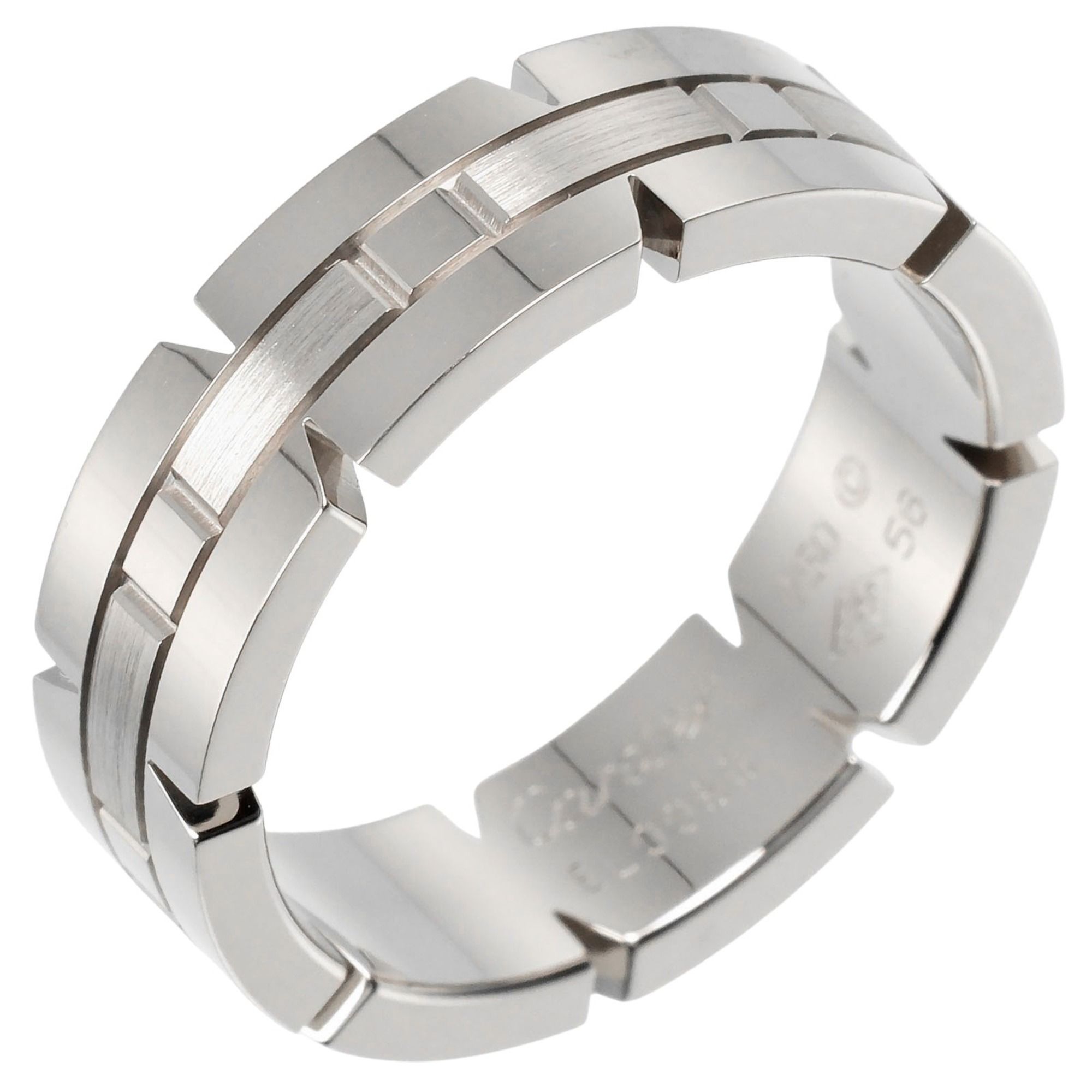 CARTIER Tank Francaise size 16 ring, 18KWG white gold, approx. 10.2g