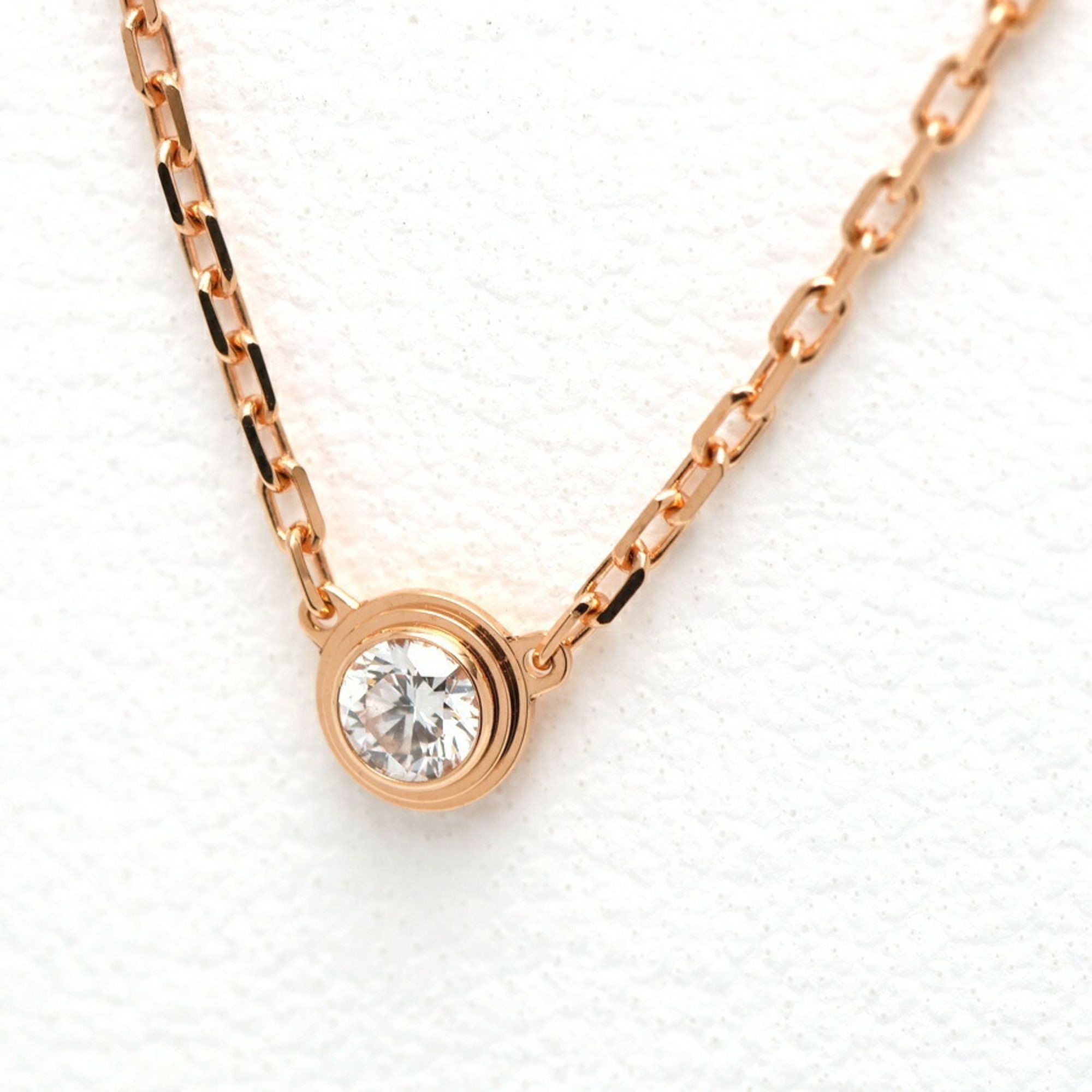 Cartier Amour Necklace Small Model 1P Diamond B7215700 Au750 K18PG Pink Gold L-157520
