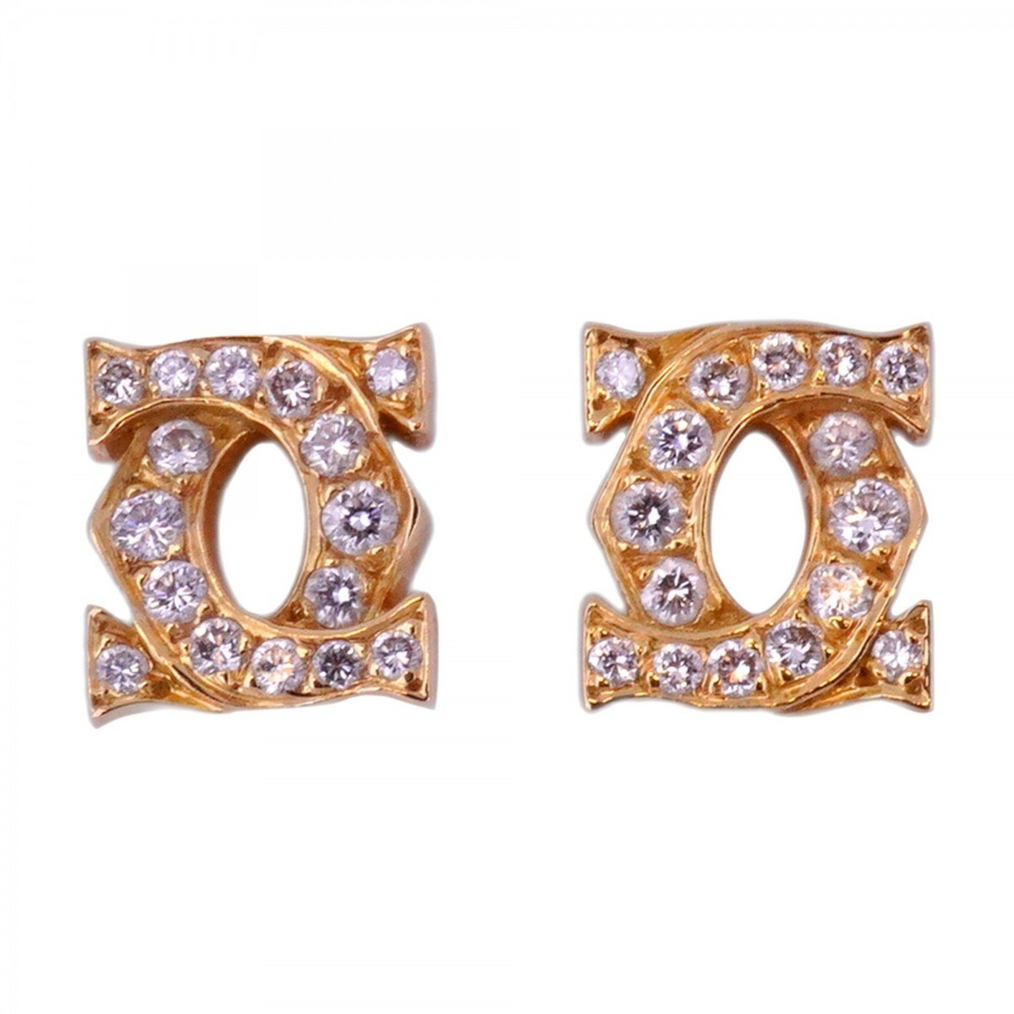 Cartier Entrelacé Earrings 18KYG Yellow Gold Diamond Ladies