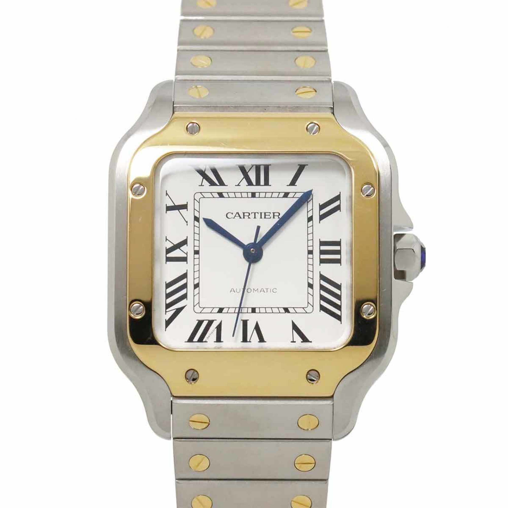 Cartier Santos de MM Combi W2SA0007 Boys' Watch Silver K18YG Automatic