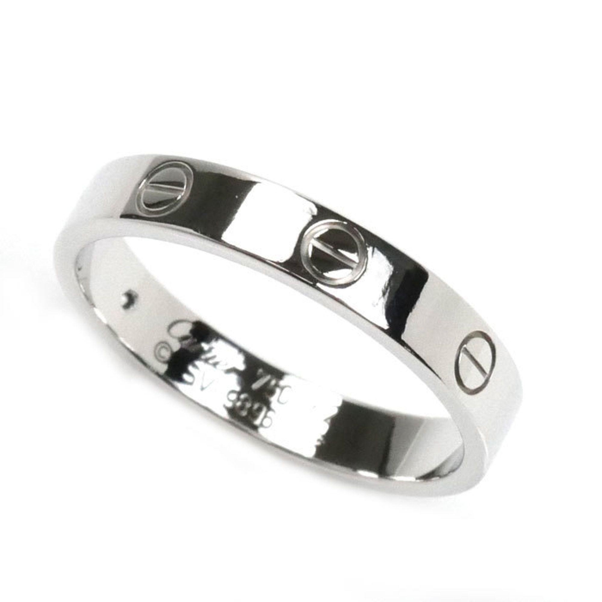 CARTIER Cartier K18WG White Gold Mini Love Ring B4050562 Size 21.5 62 5.4g Men's