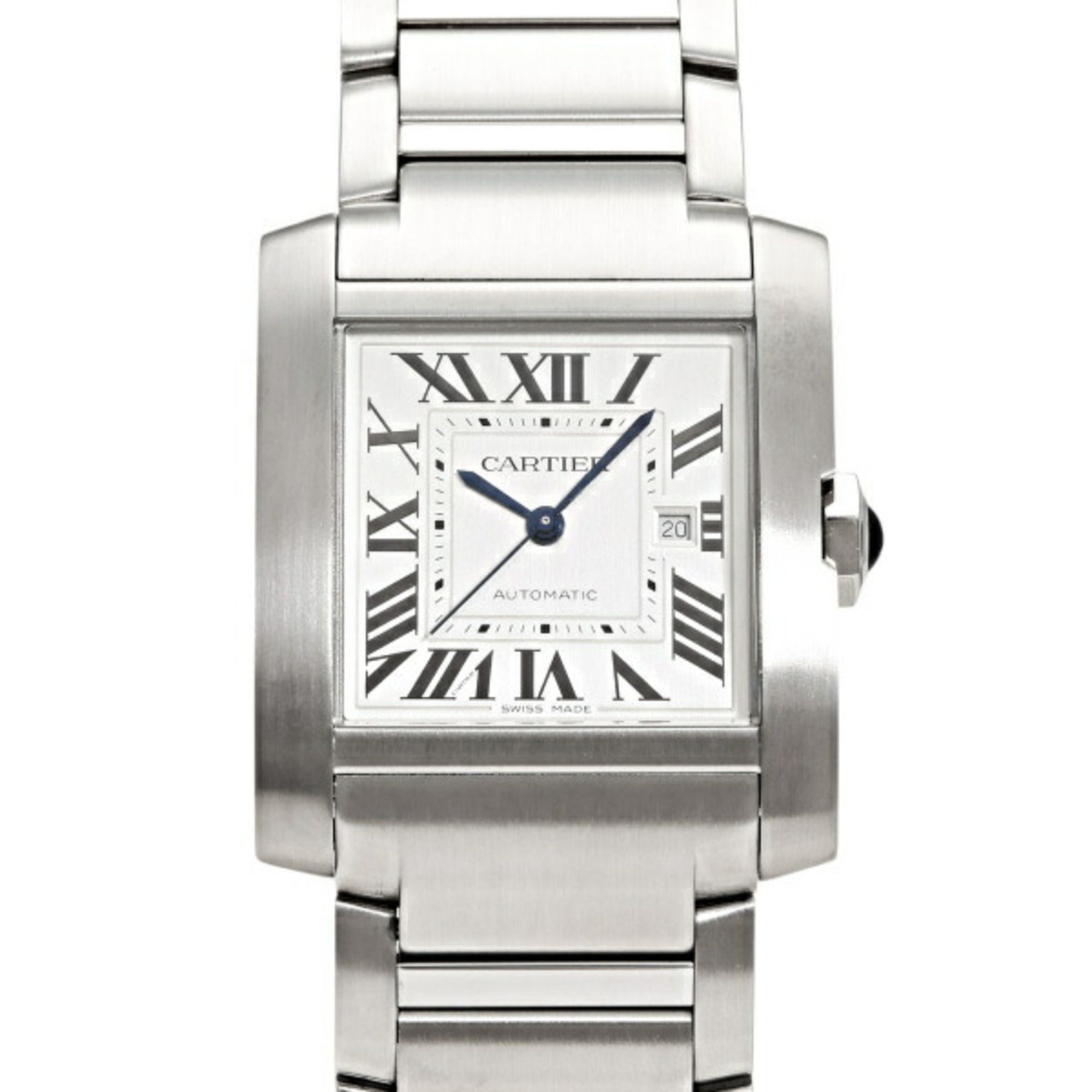 Cartier Tank Francaise LM WSTA0067 Silver Dial Men's Watch __