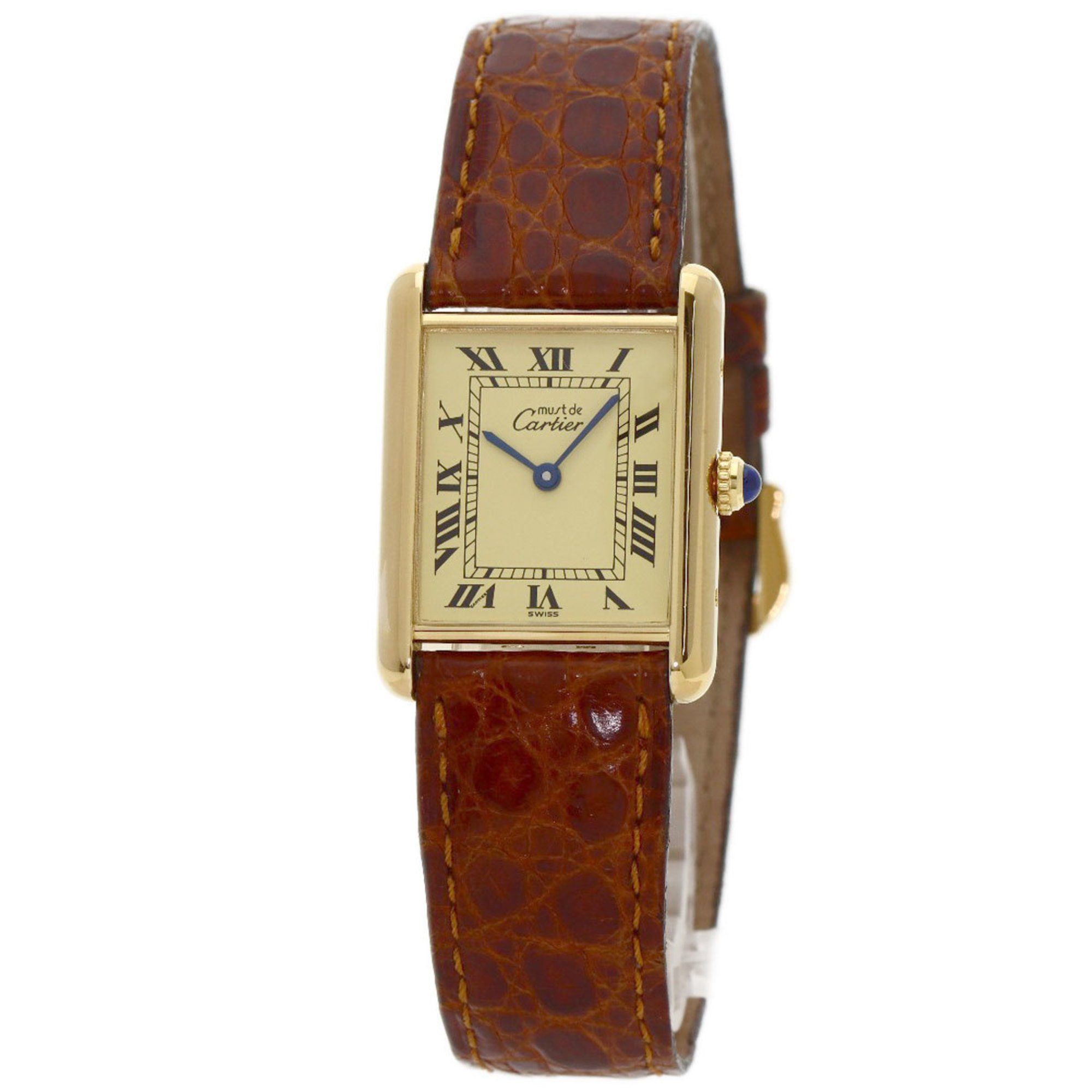 Cartier W1002753 Must Tank LM Watch GP Leather Men's CARTIER