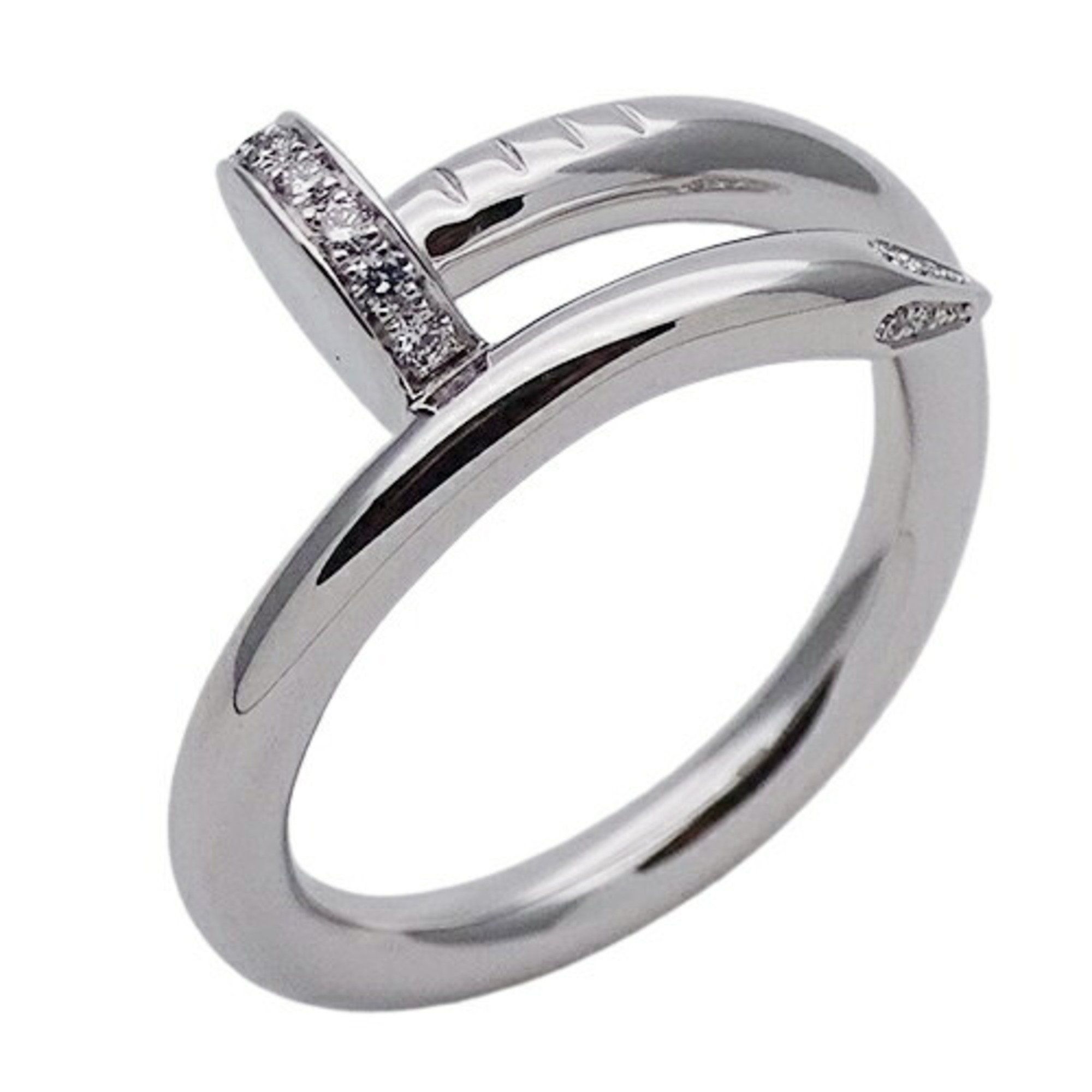 Cartier Ring for Men and Women, 750WG Diamond Juste un Clou Classic Model, White Gold, #52, Approx.