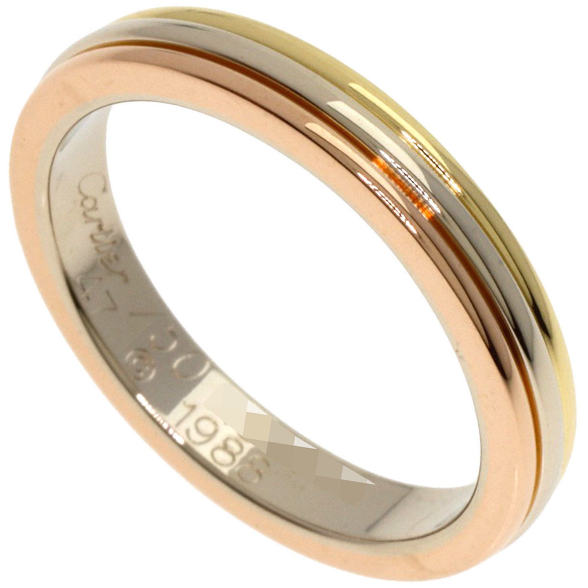 Cartier Three Color #47 Ring 18K Yellow Gold K18WG K18PG Women's CARTIER