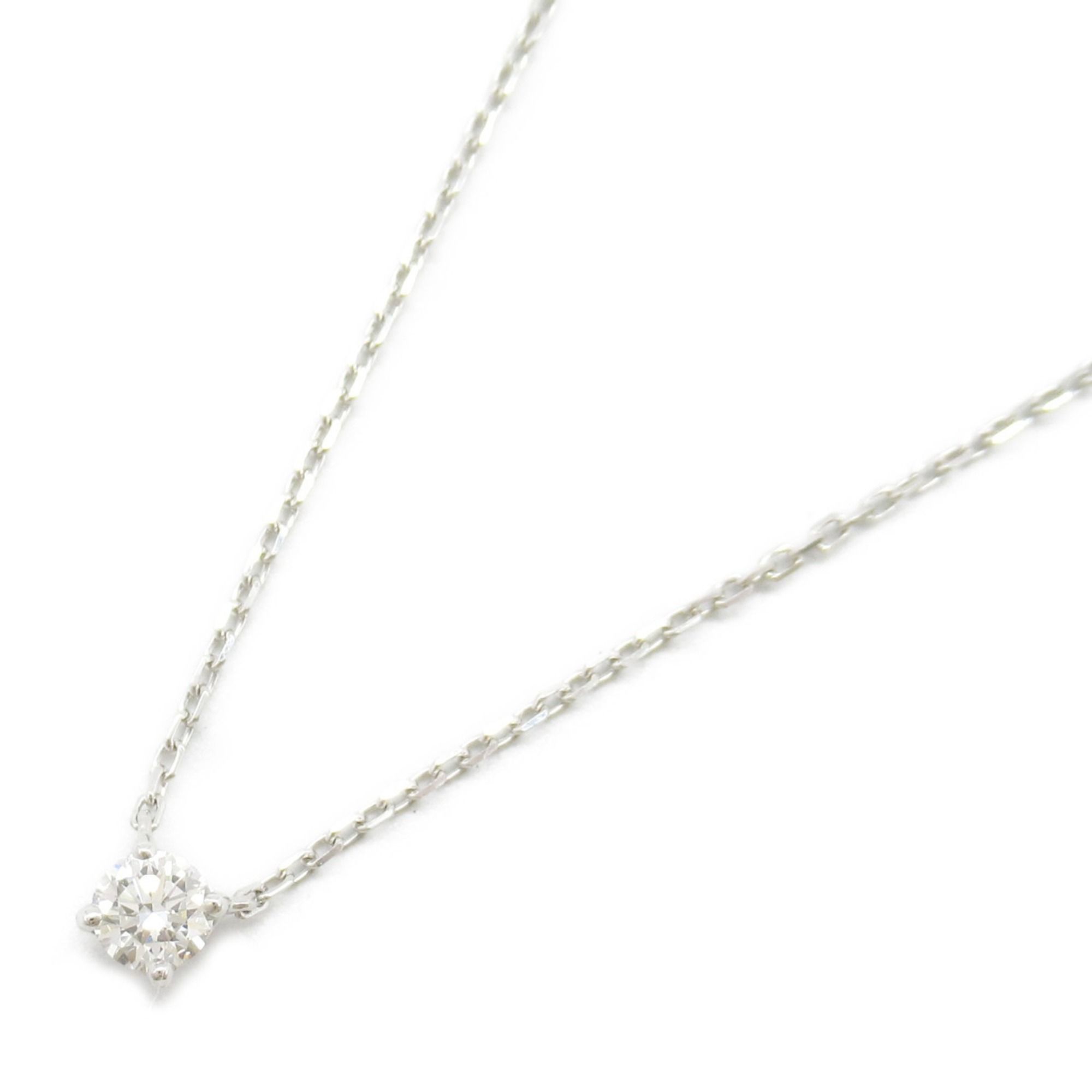 Cartier 1895 Solitaire Necklace 18KWG (White Gold) Diamond Ladies Clear N7424176
