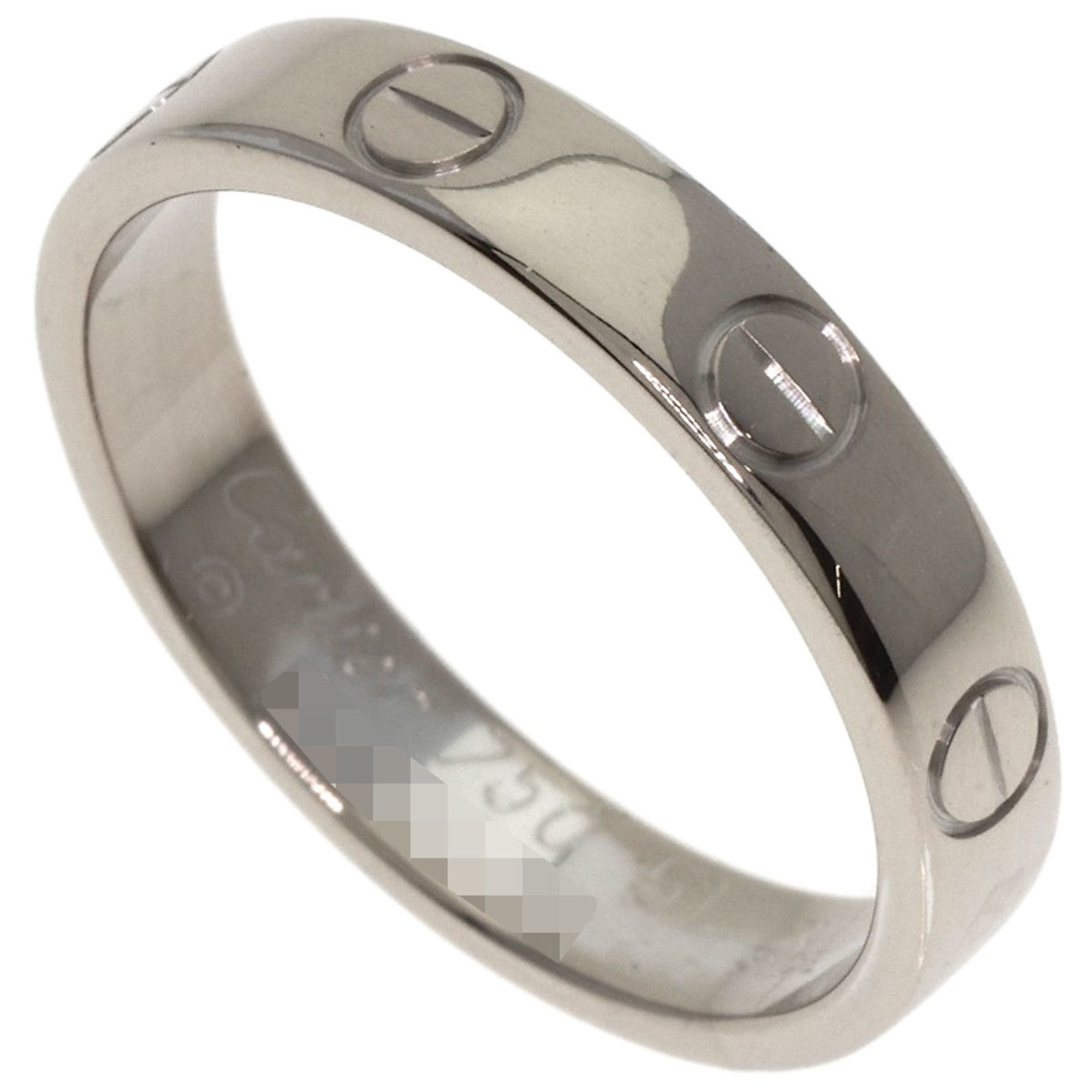 Cartier Mini Love Ring #51 18K White Gold Women's CARTIER