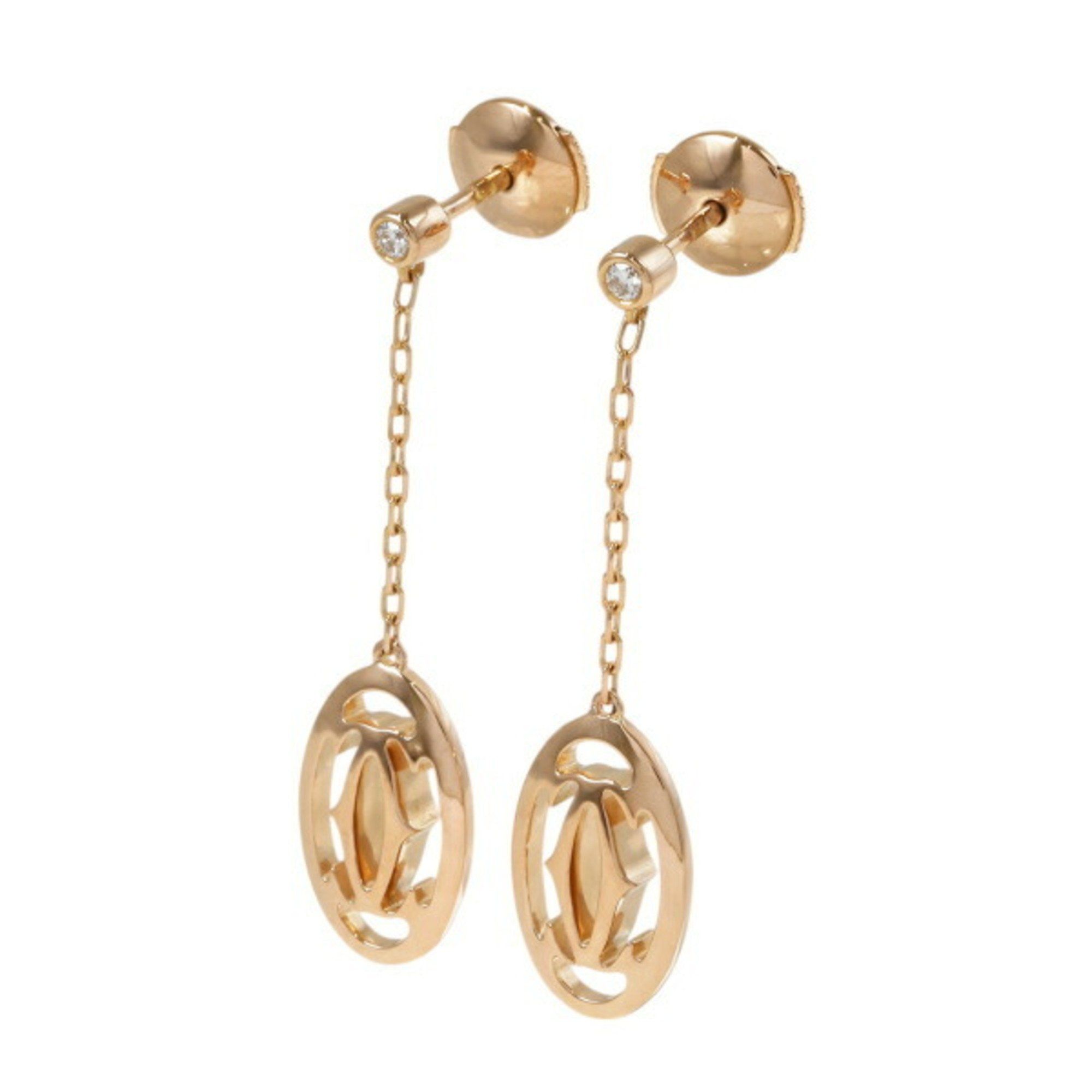 Cartier Double C K18 Pink Gold Earrings