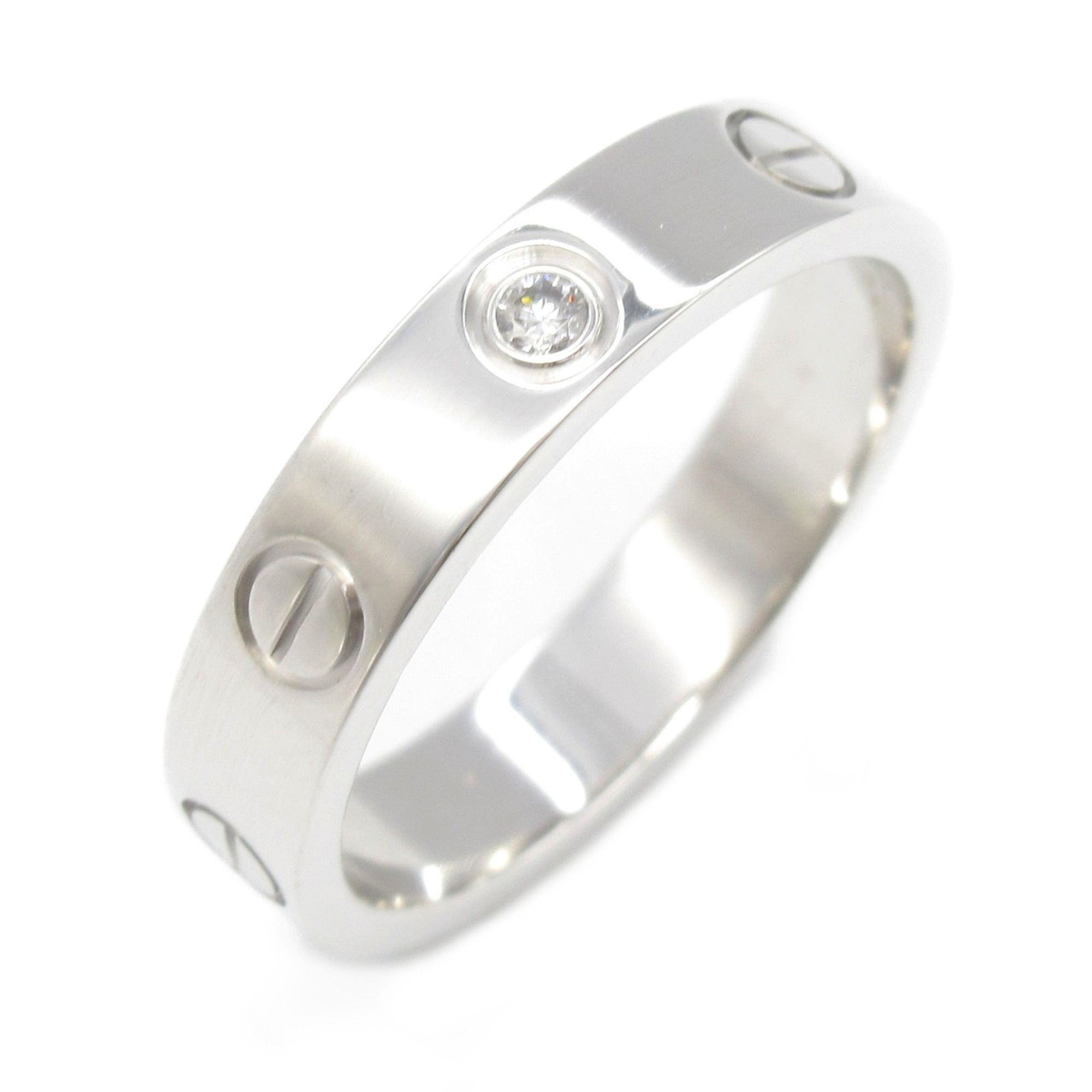 CARTIER Mini Love Ring 1PD 18KWG (White Gold) Diamond Ladies Clear