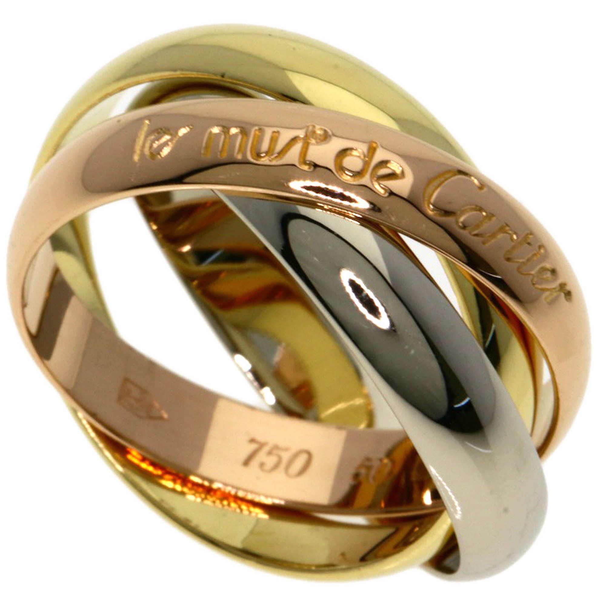 Cartier Trinity #50 Ring, K18 Yellow Gold, K18WG, K18PG, Women's, CARTIER
