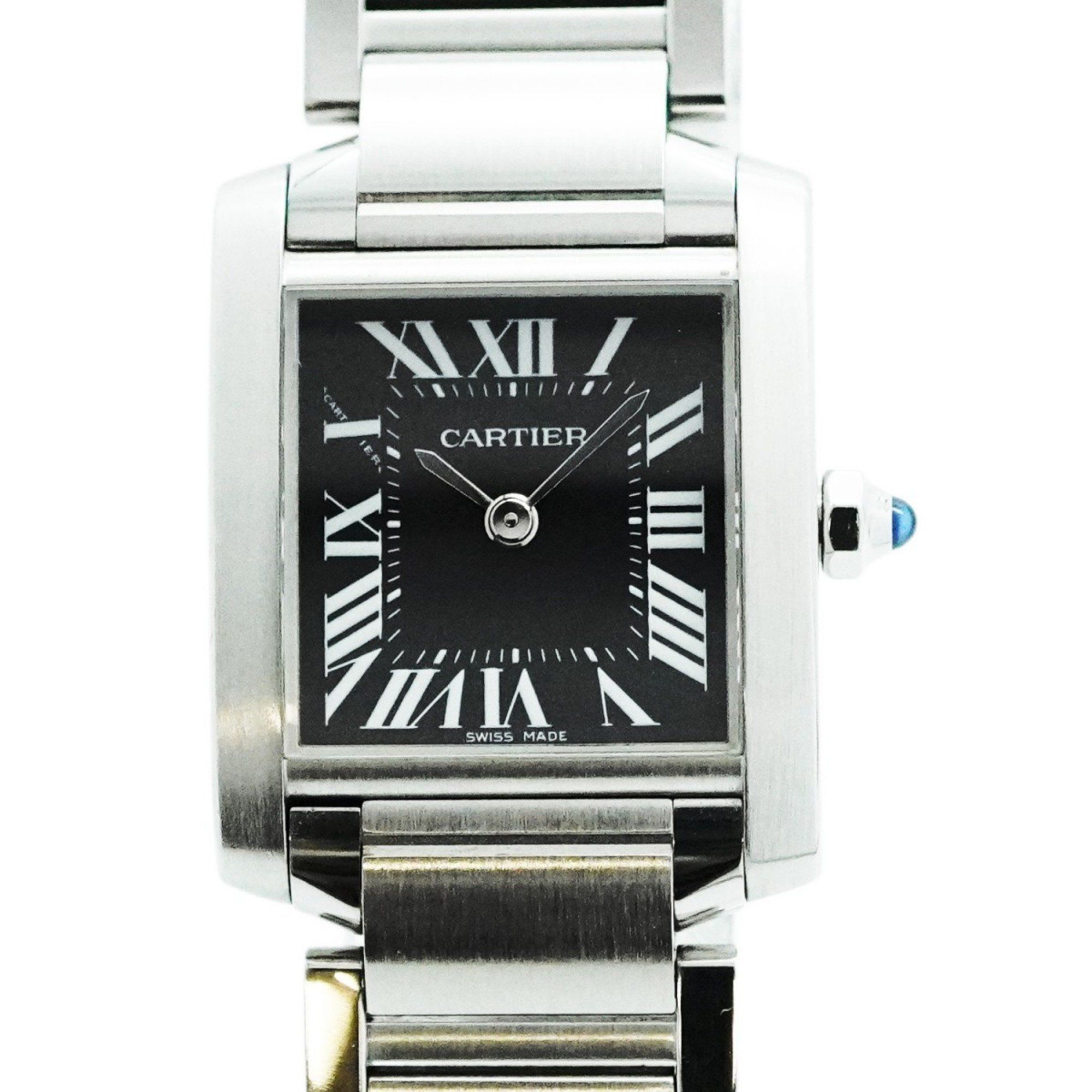 Cartier Tank Francaise W51026Q3 Black Dial Watch for Women