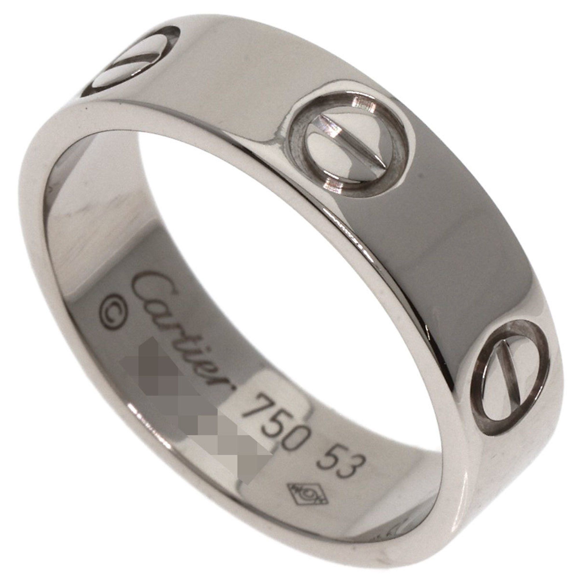 Cartier Love Ring #53 18K White Gold Women's CARTIER