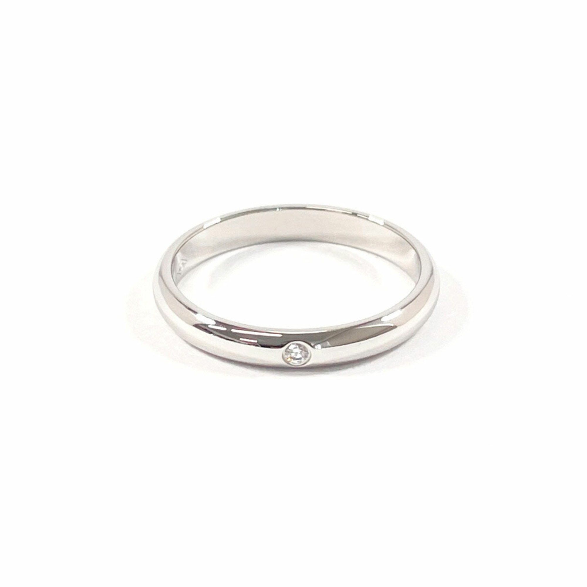 CARTIER 1895 Wedding Ring, Pt950 Platinum/Diamond, 8, Silver, XUX621 Engraved, Women's