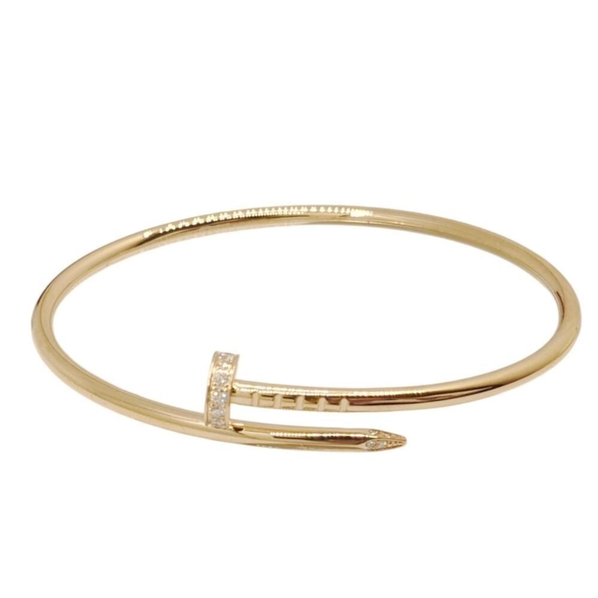 Cartier Juste Uncre Bracelet Small Model K18YG 750 Diamond #16 Bangle Yellow Gold Women's