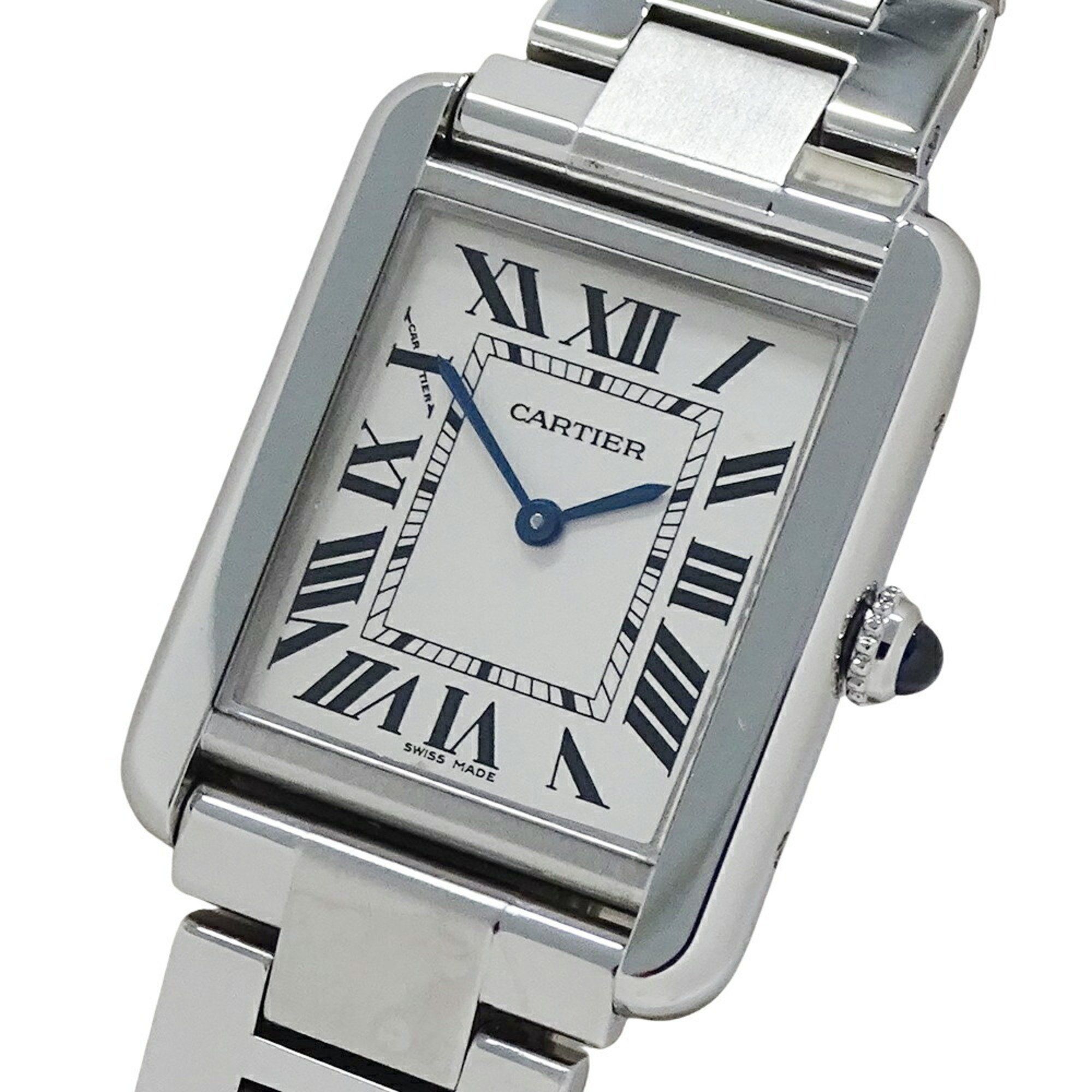 Cartier Women's Tank Solo SM Quartz Stainless Steel W5200013 Silver Square Polished