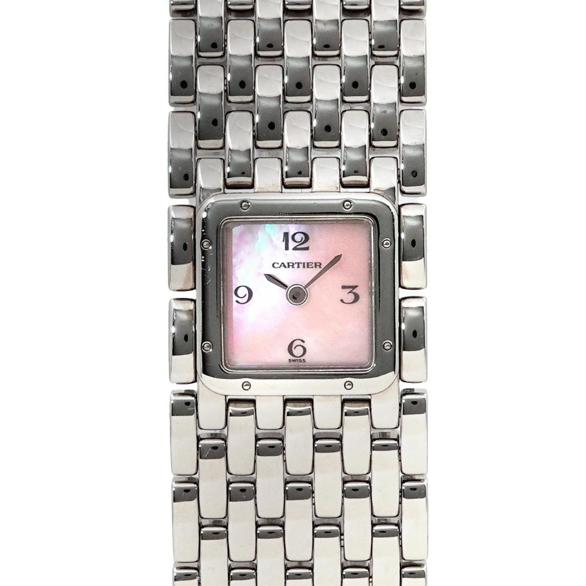Cartier Panthere Ruban W61003T9 Women's Watch Pink Shell Quartz