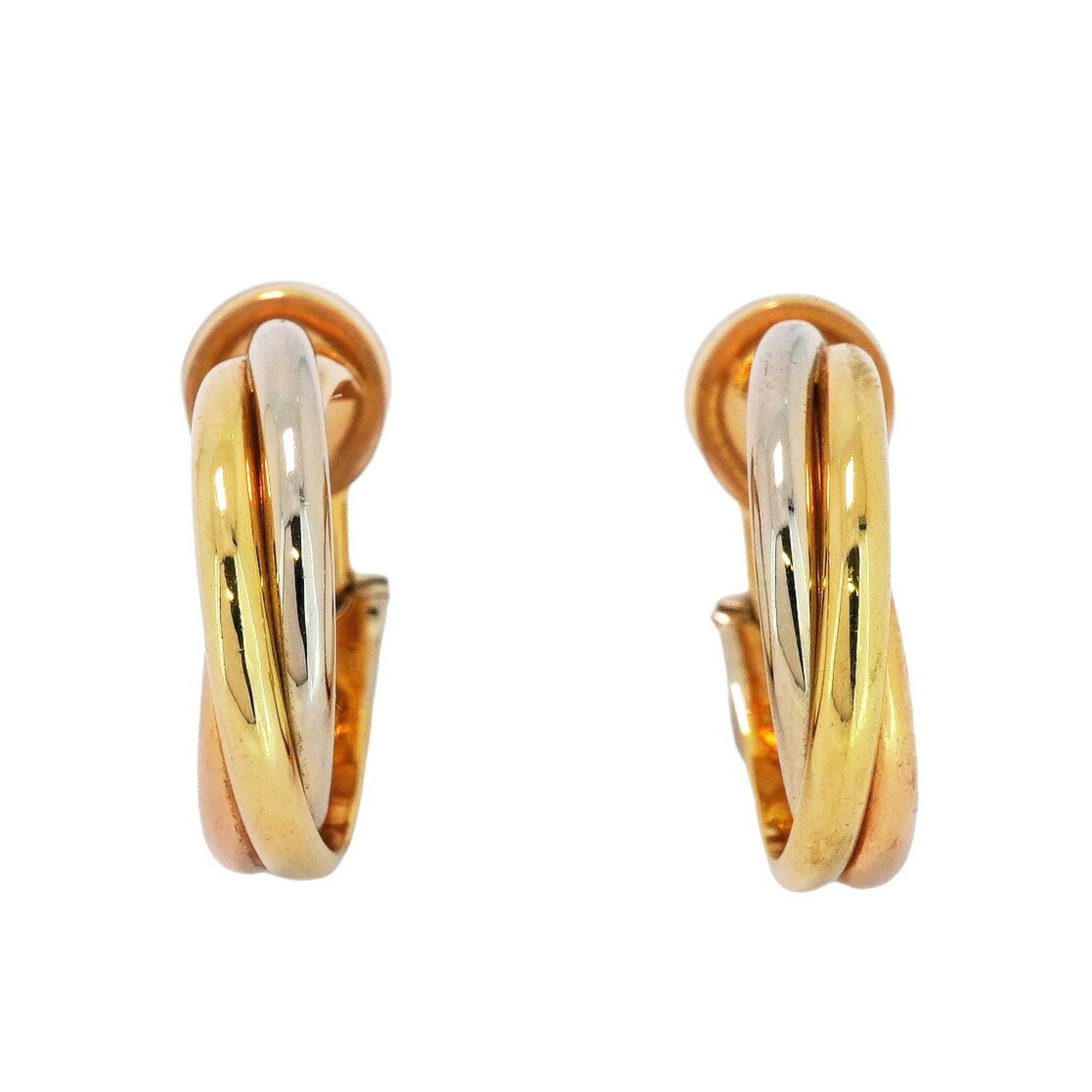 Cartier Trinity Earrings 18KYG Yellow Gold 18KWG White 18KPG Pink Ladies