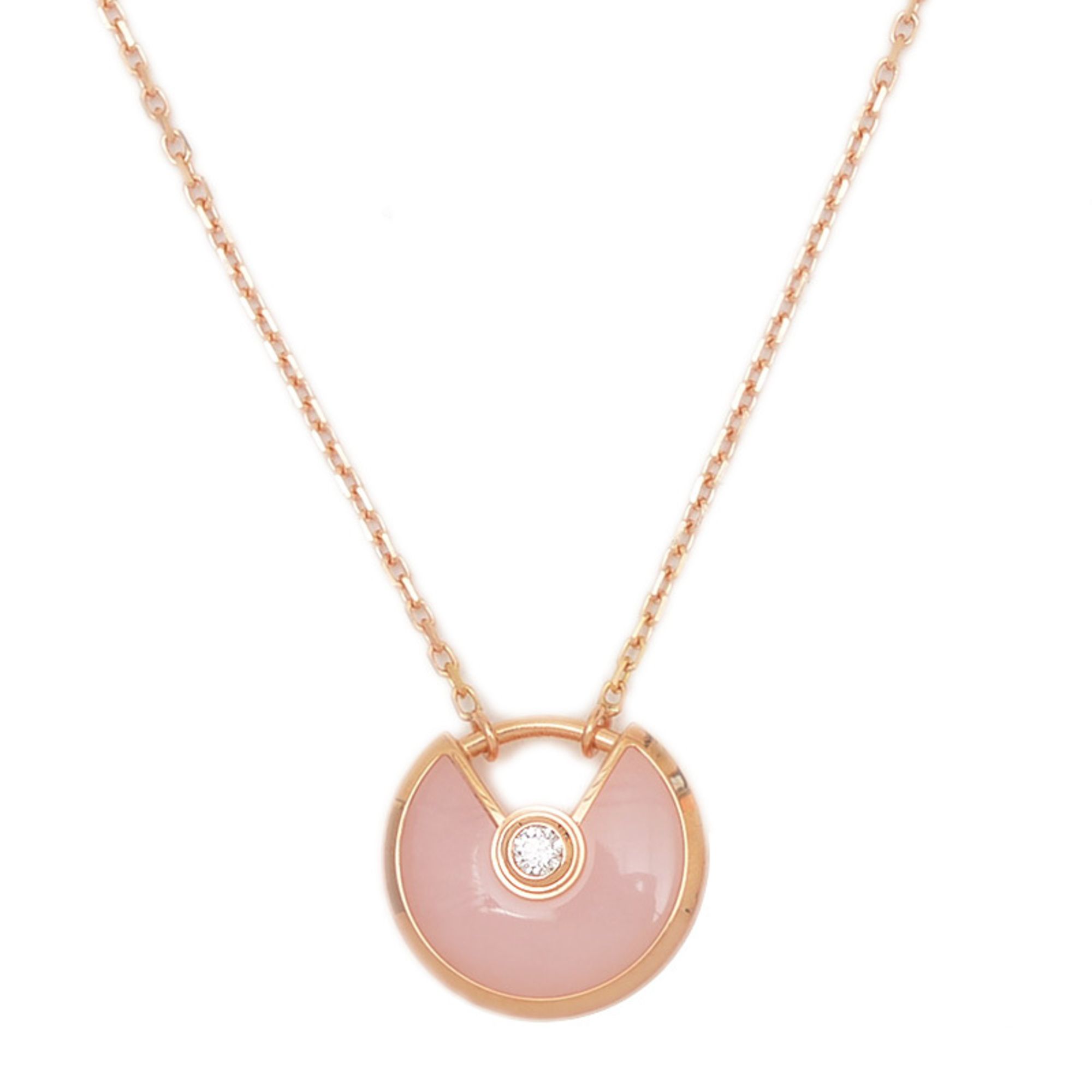 Cartier Amulet de XS Necklace K18PG Diamond Pink Opal B7224519