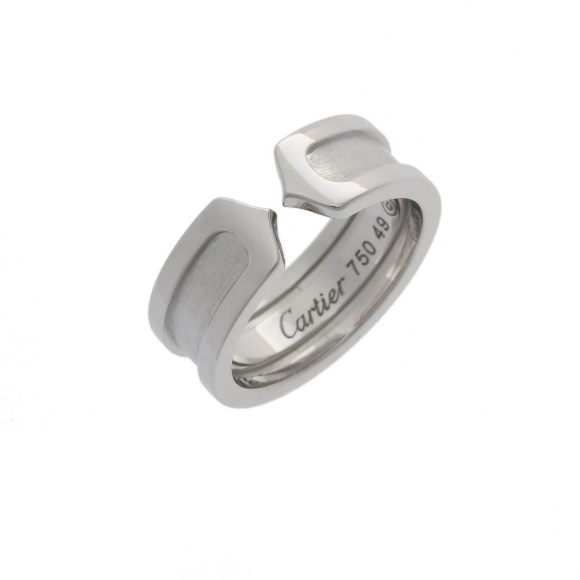 CARTIER 2C Ring #49 - Size 9 Women's 18K White Gold WG