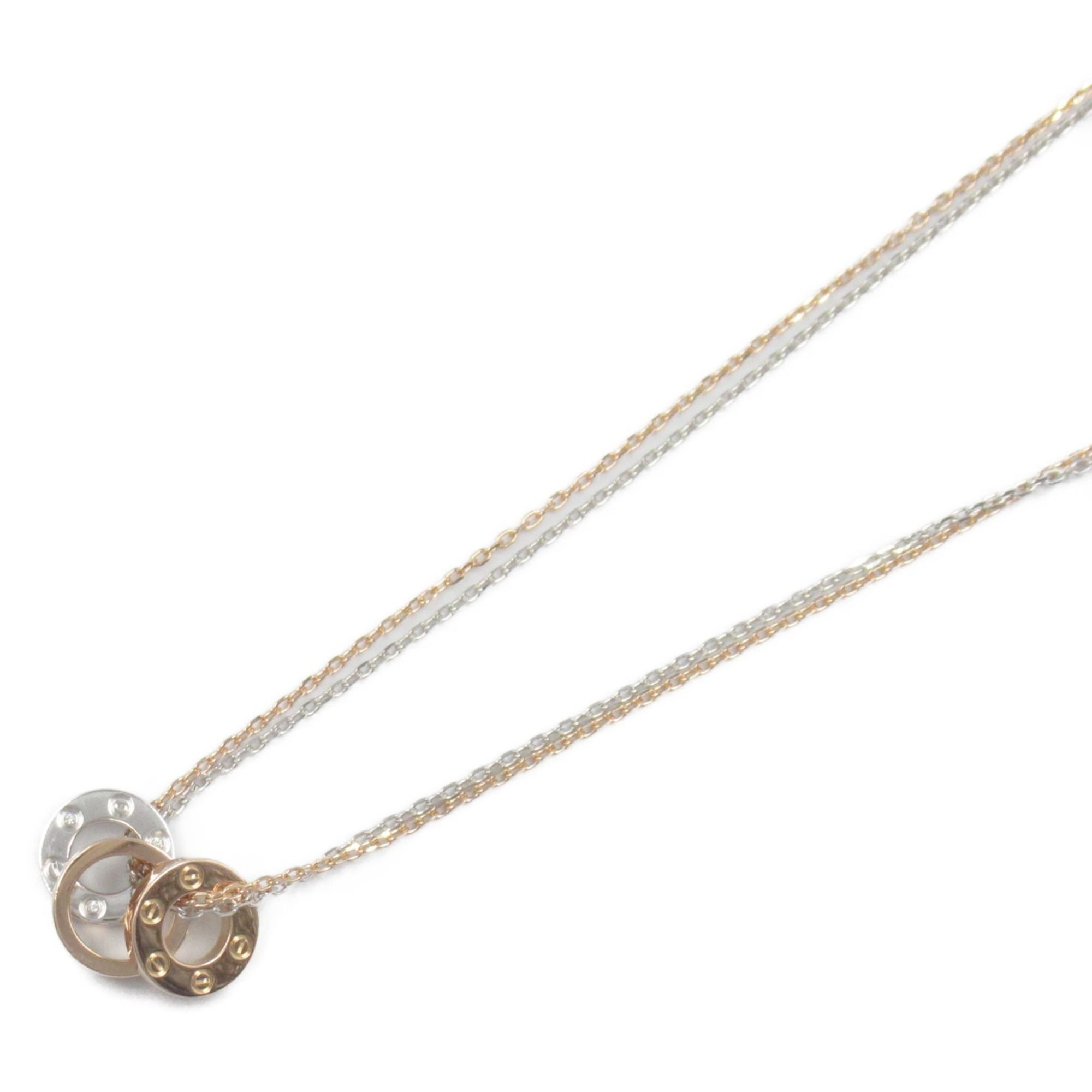 Cartier Love Necklace 6PD 18KWG (White Gold) 18KPG (Pink Diamond Ladies Clear VD0862