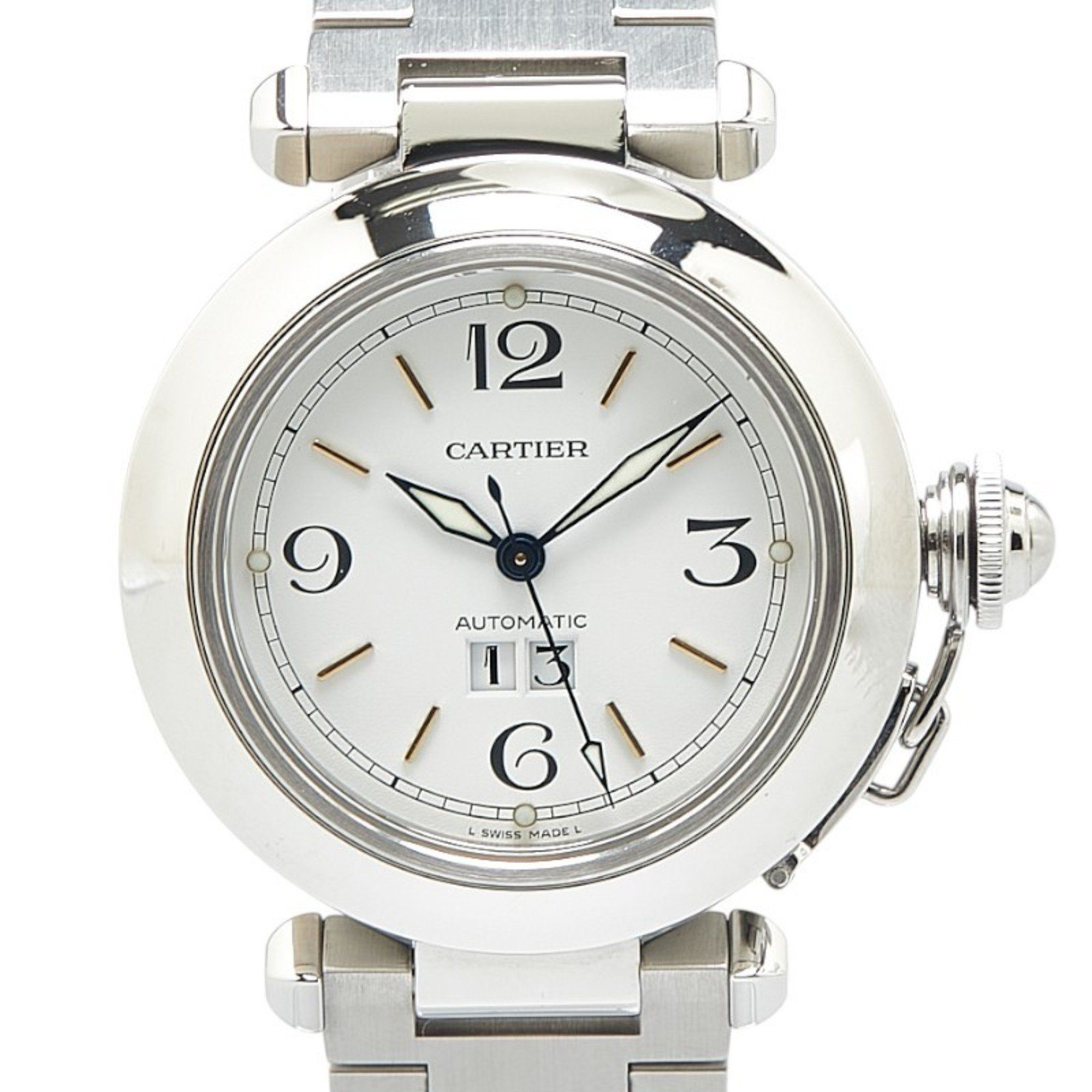 Cartier Pasha C Big Date Watch W31044M7 Automatic White Dial Stainless Steel Women's CARTIER