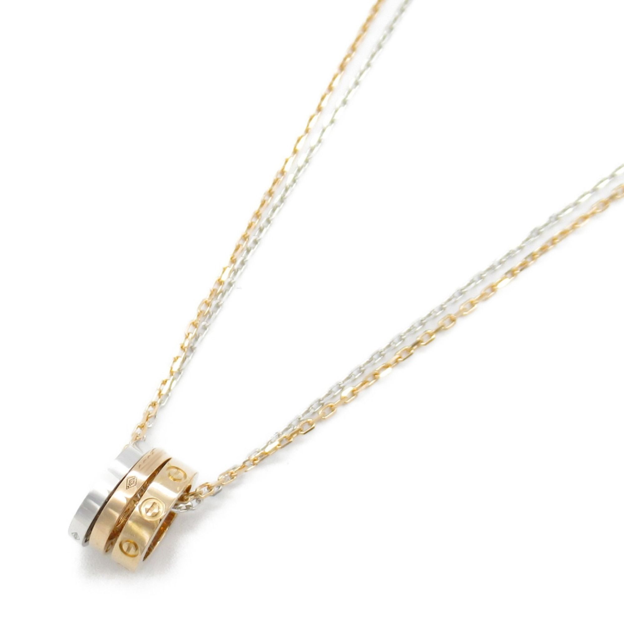 Cartier Love Sleep Leap Necklace 6PD 18K (Yellow Gold) 18KWG (White (Pink Diamond Ladies Clear