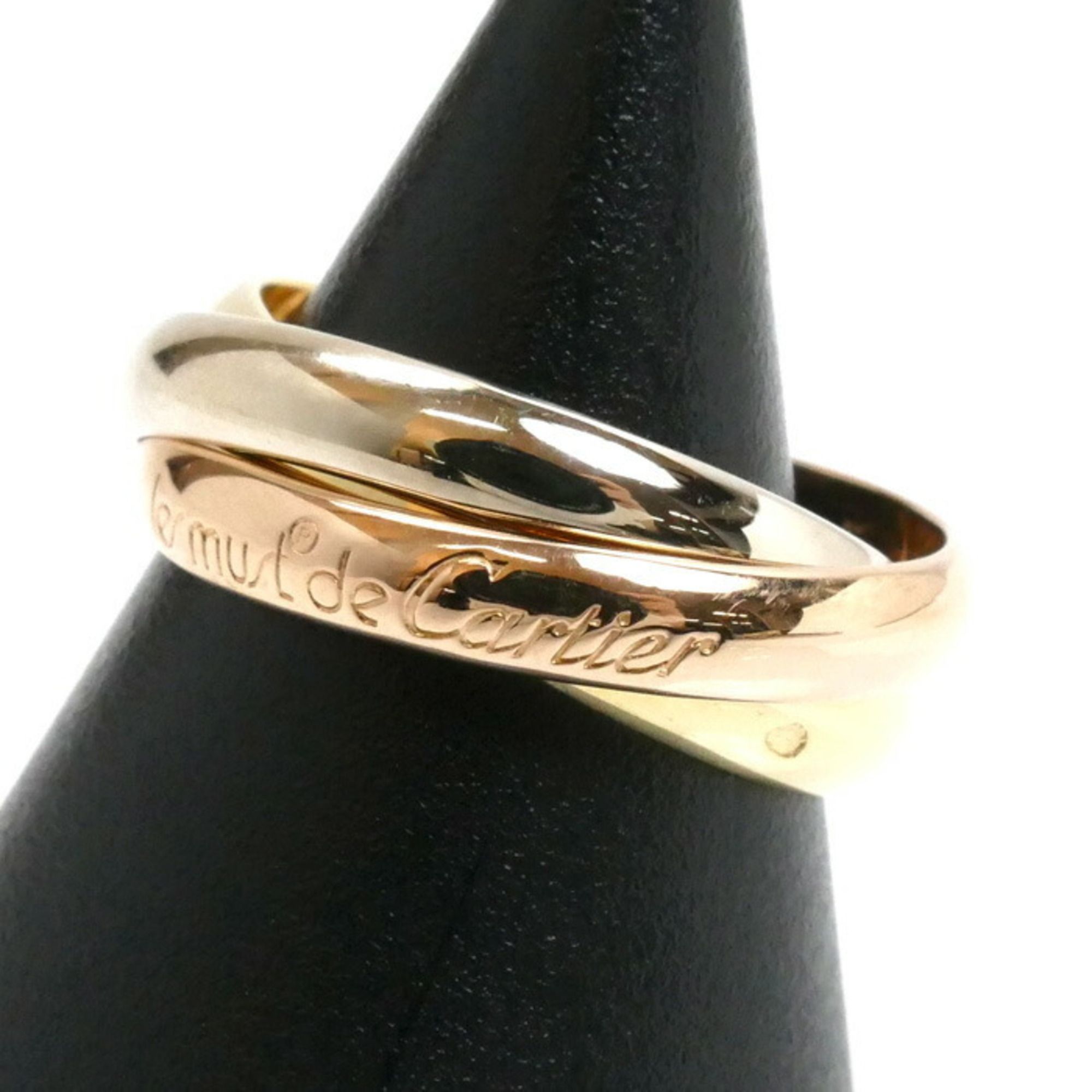 CARTIER K18YG/PG/WG must de Cartier Trinity Ring, size 16.5, 57, 9.3g, unisex