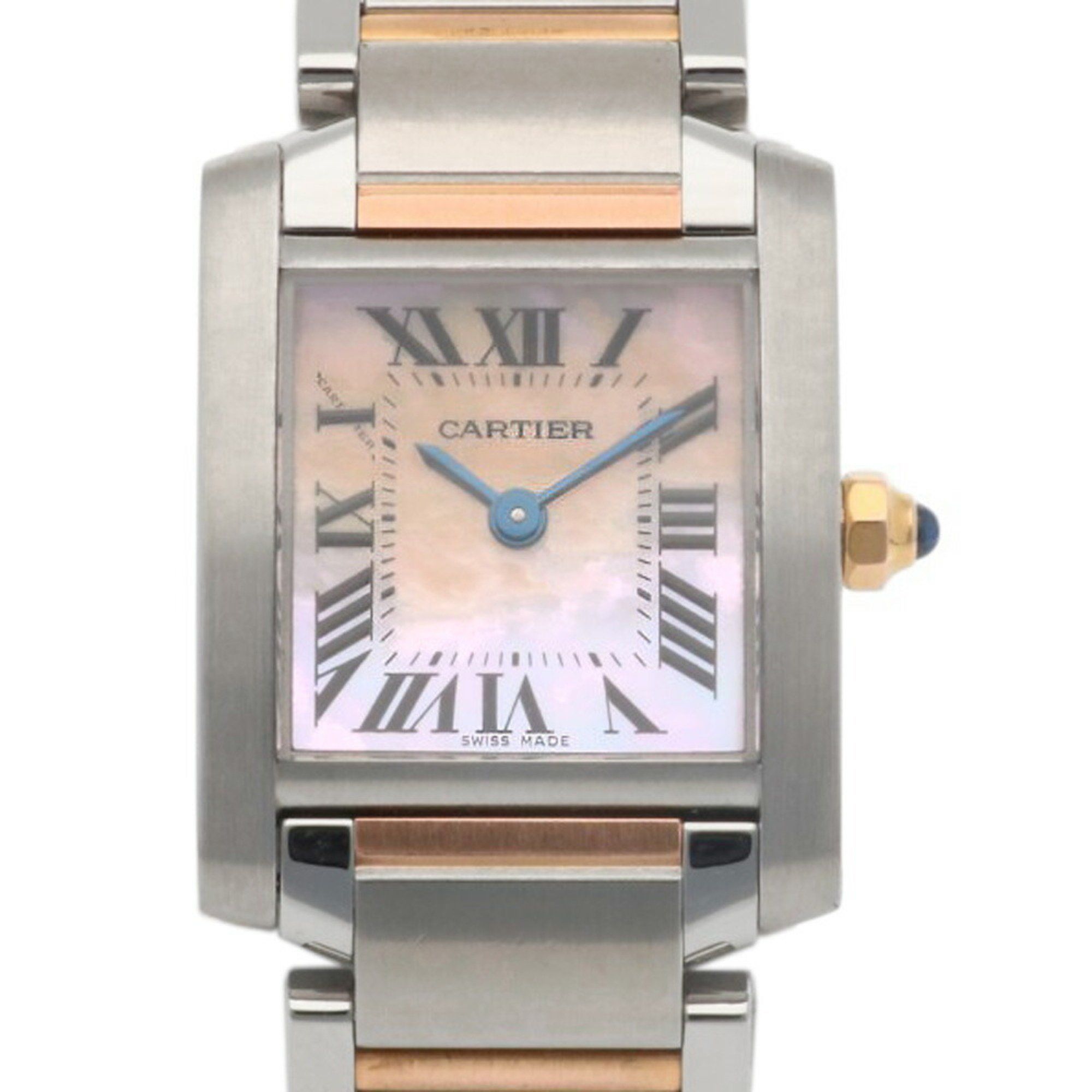 Cartier Tank Francaise SM Watch Stainless Steel 2384 Quartz Ladies CARTIER Shell Dial
