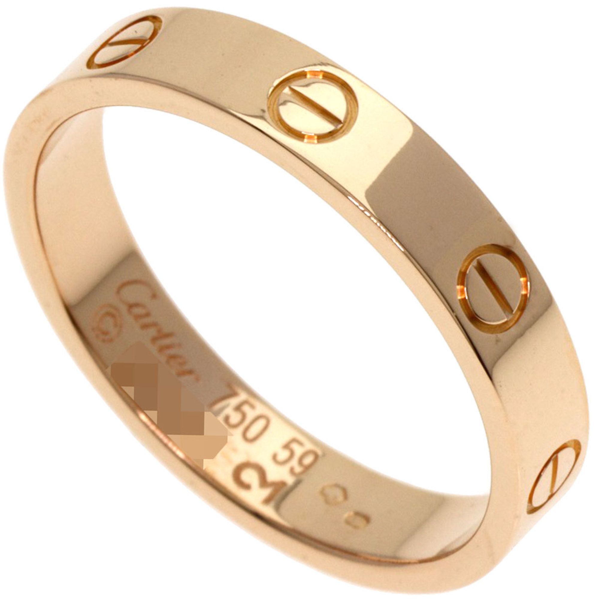 Cartier Mini Love Ring #59 18K Pink Gold Men's CARTIER