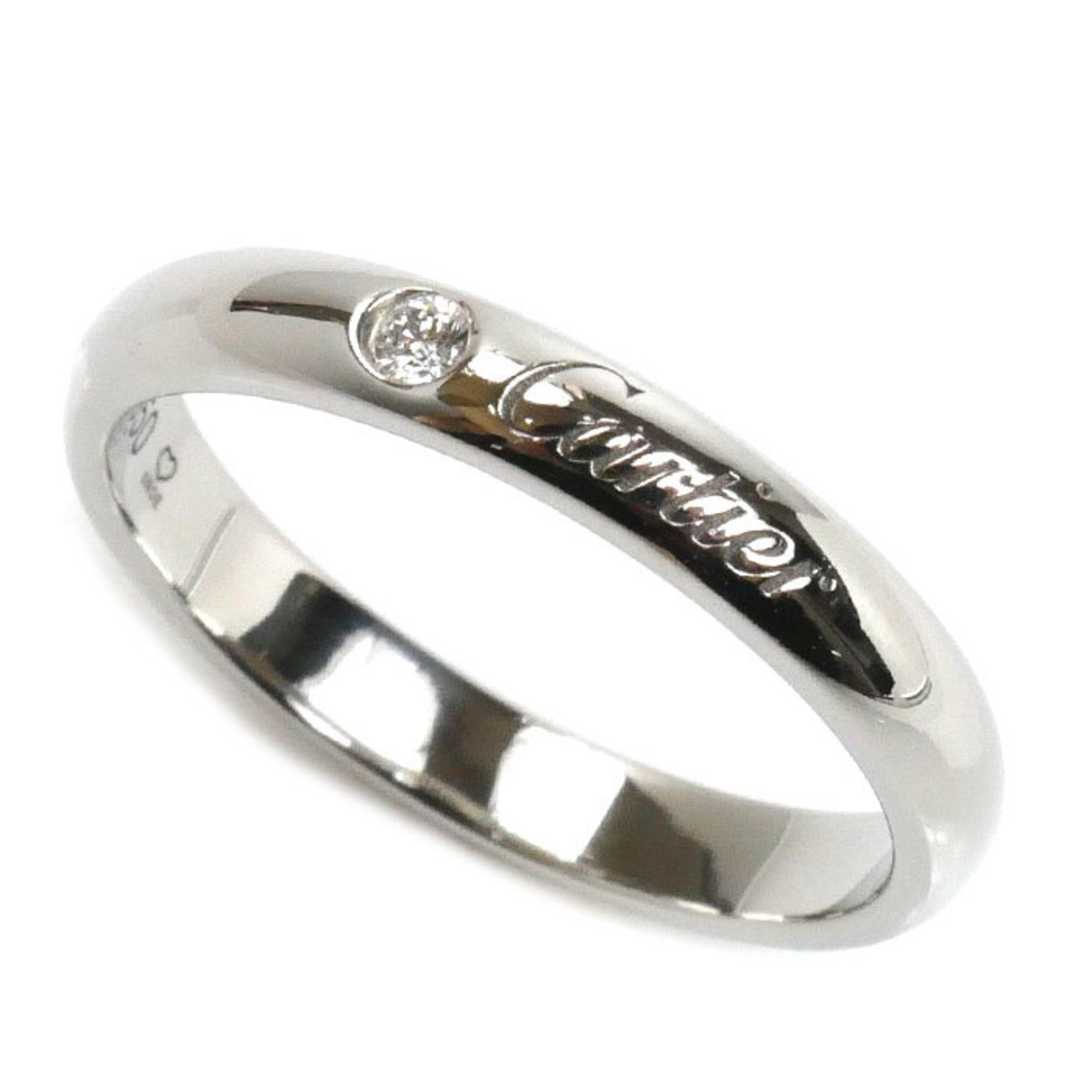 CARTIER Pt950 Platinum Wedding 1P Diamond Ring B4232253 Size 12.5 53 4.4g Women's