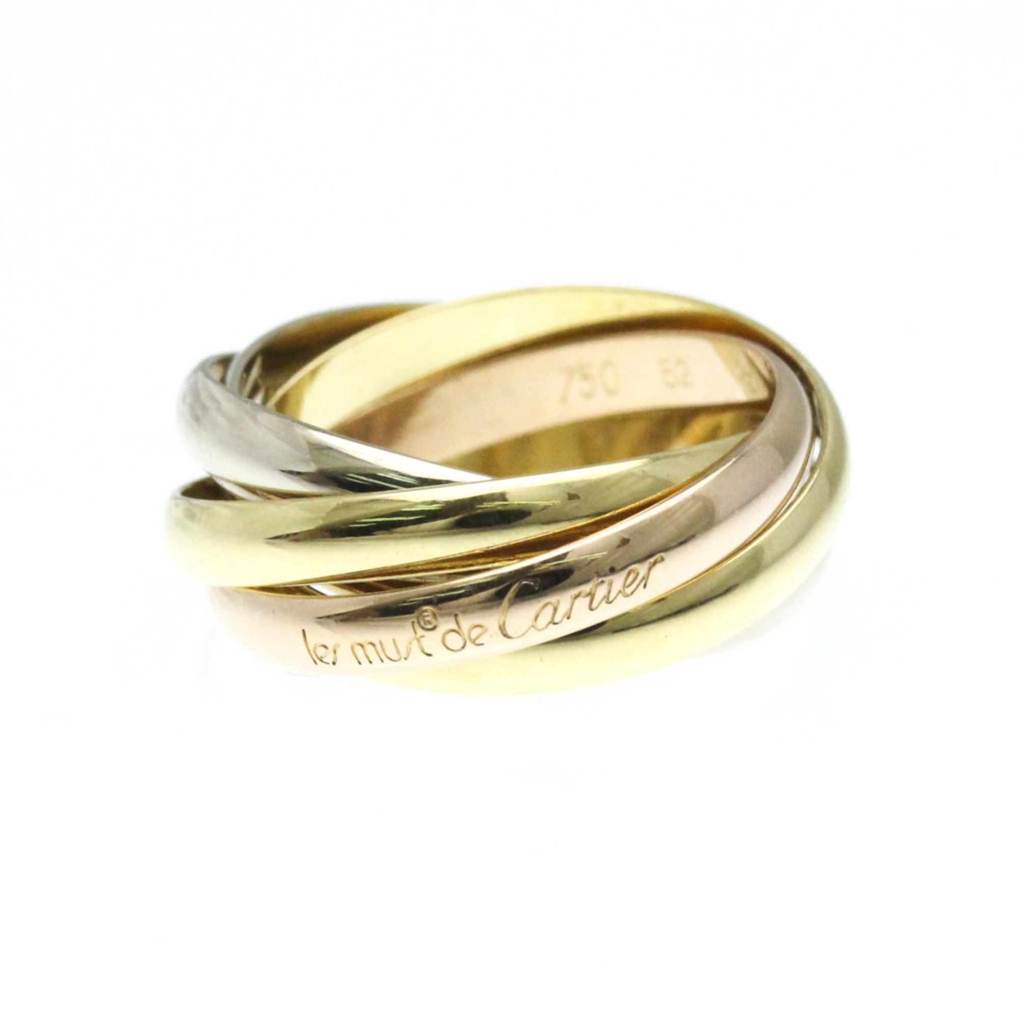 Cartier Trinity 5-Row Ring Pink Gold (18K),White Gold (18K),Yellow Gold (18K) Fashion No Stone Band
