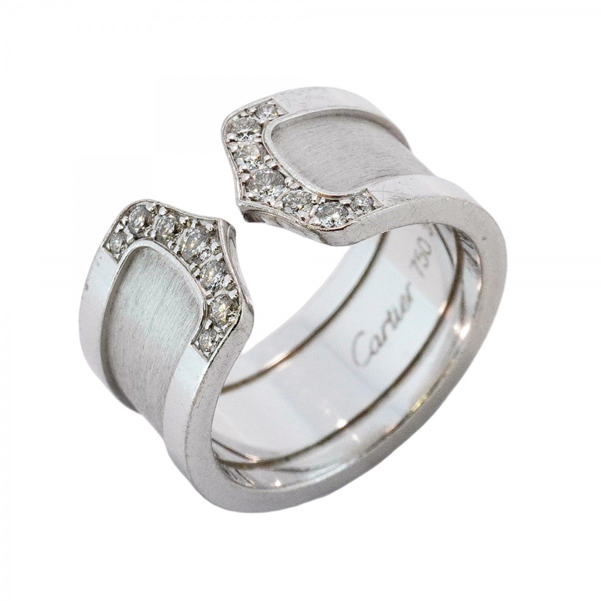 Cartier Ring C2 18KWG White Gold Diamond #54 Ladies