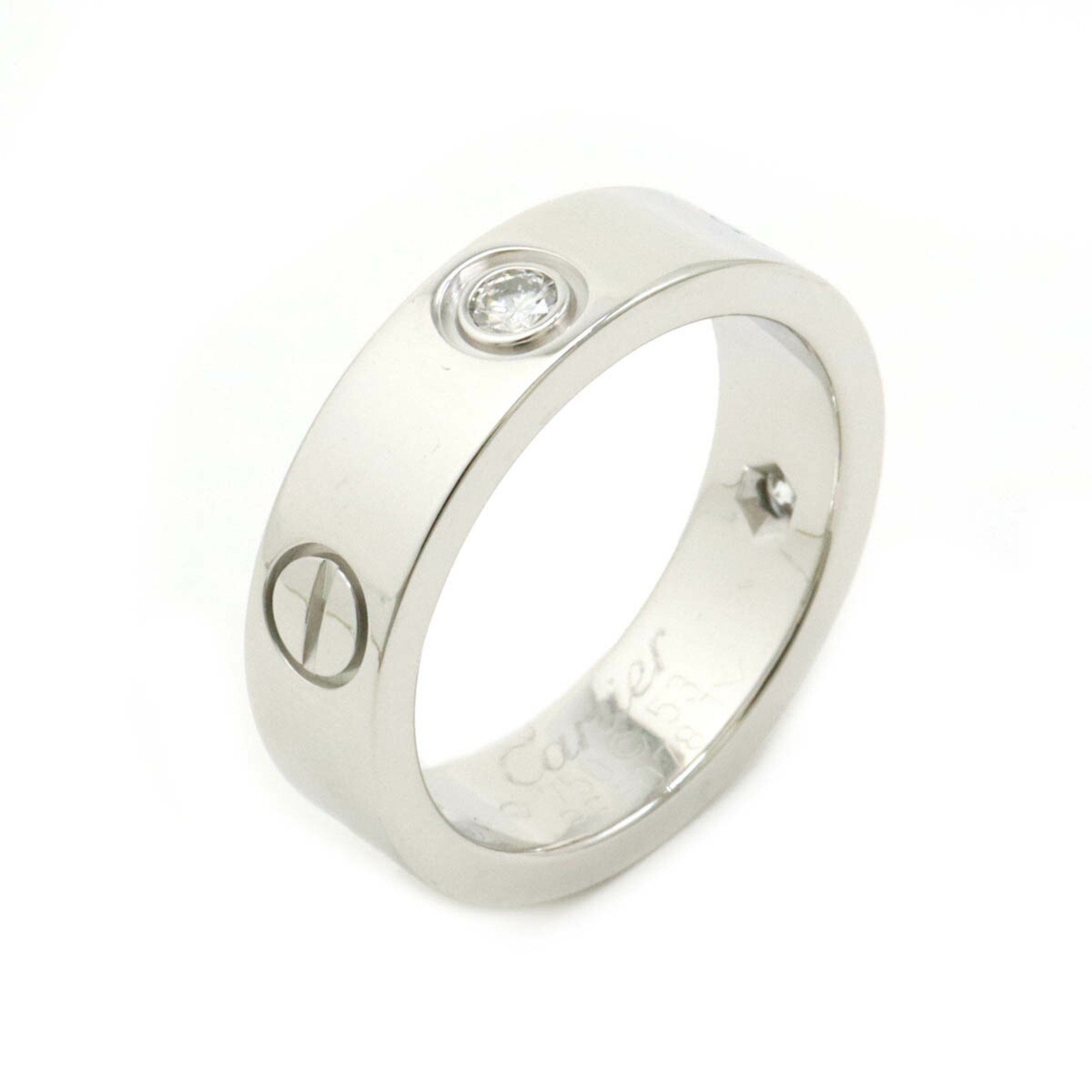Cartier Love Ring 750WG K18WG White Gold Diamond 3PD #53 Japanese size approx. 13 B4032500