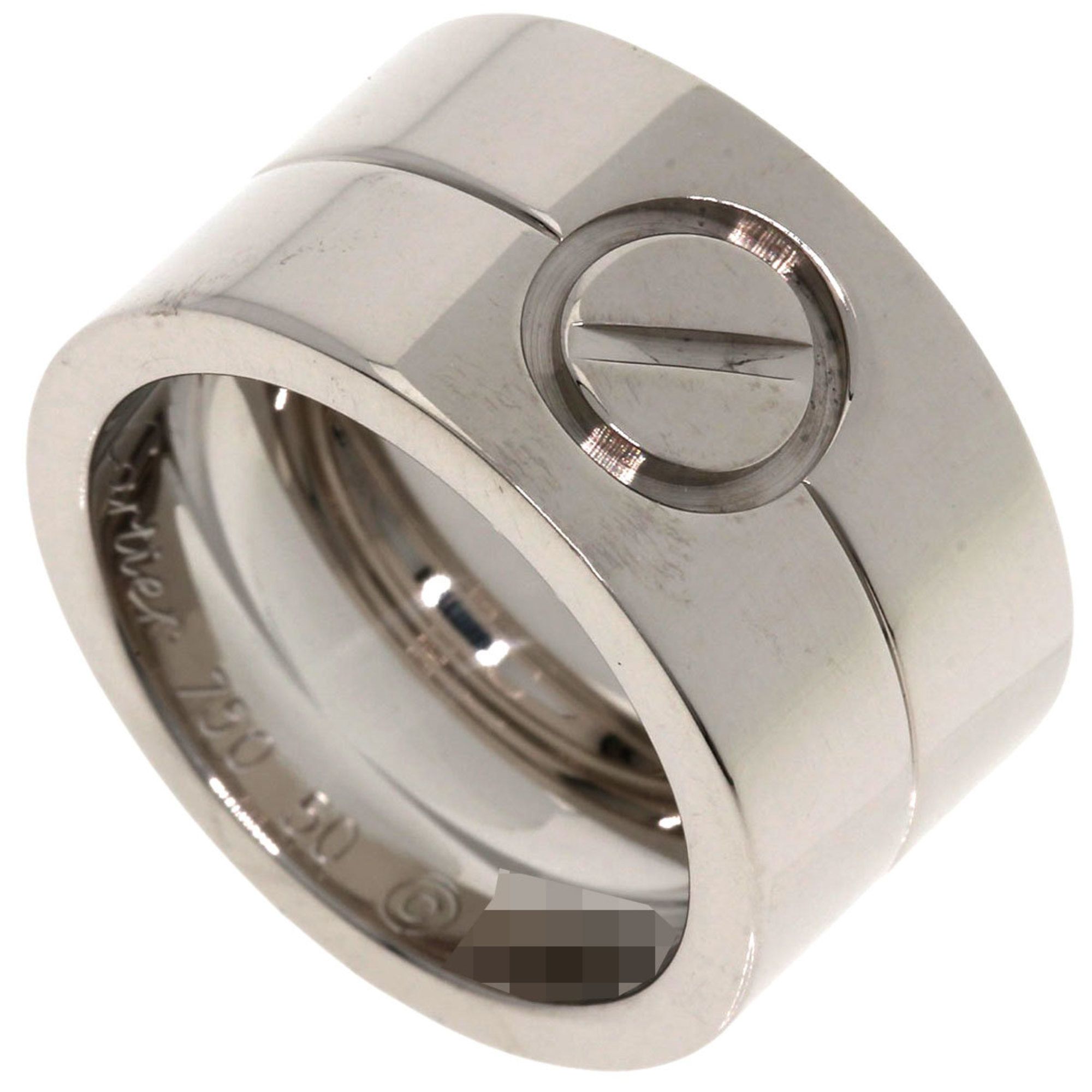 Cartier High Love Ring #50 18K White Gold Women's CARTIER