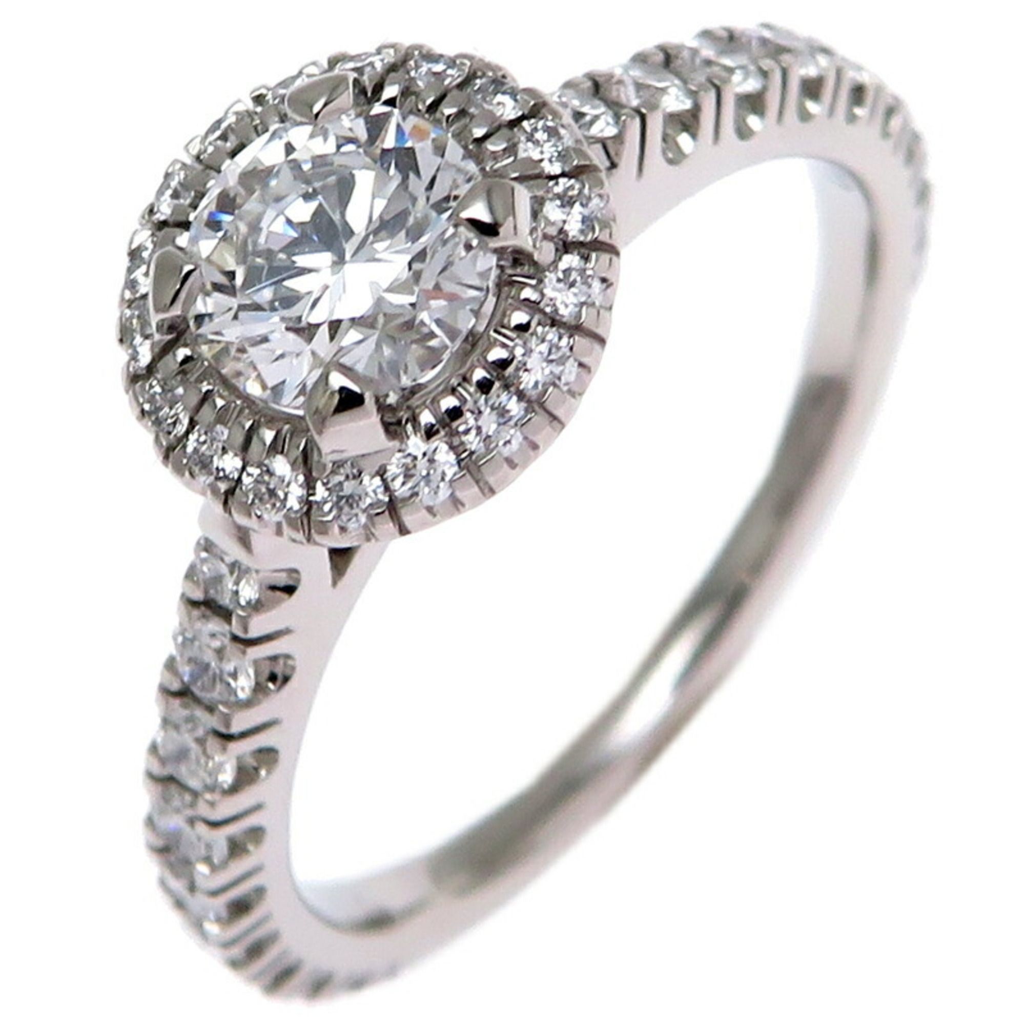 Cartier #52 0.51ct Diamond Destine Ladies Ring N4246700 Pt950 Platinum Size 11.5
