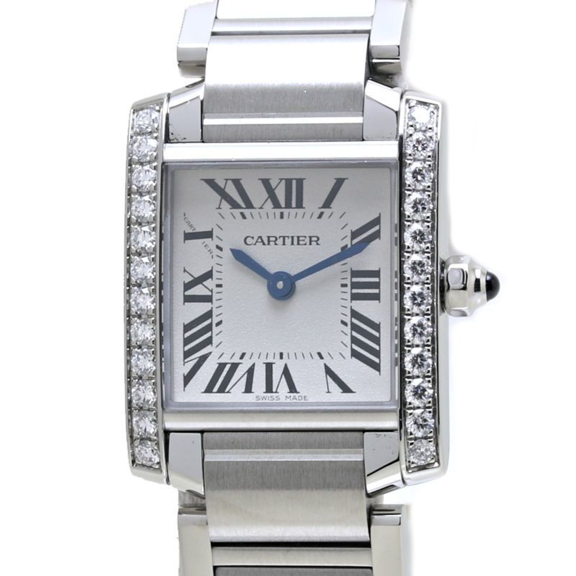 CARTIER Tank Francaise SM W4TA0008 Bezel Diamond Stainless Steel Ladies 39791 Watch
