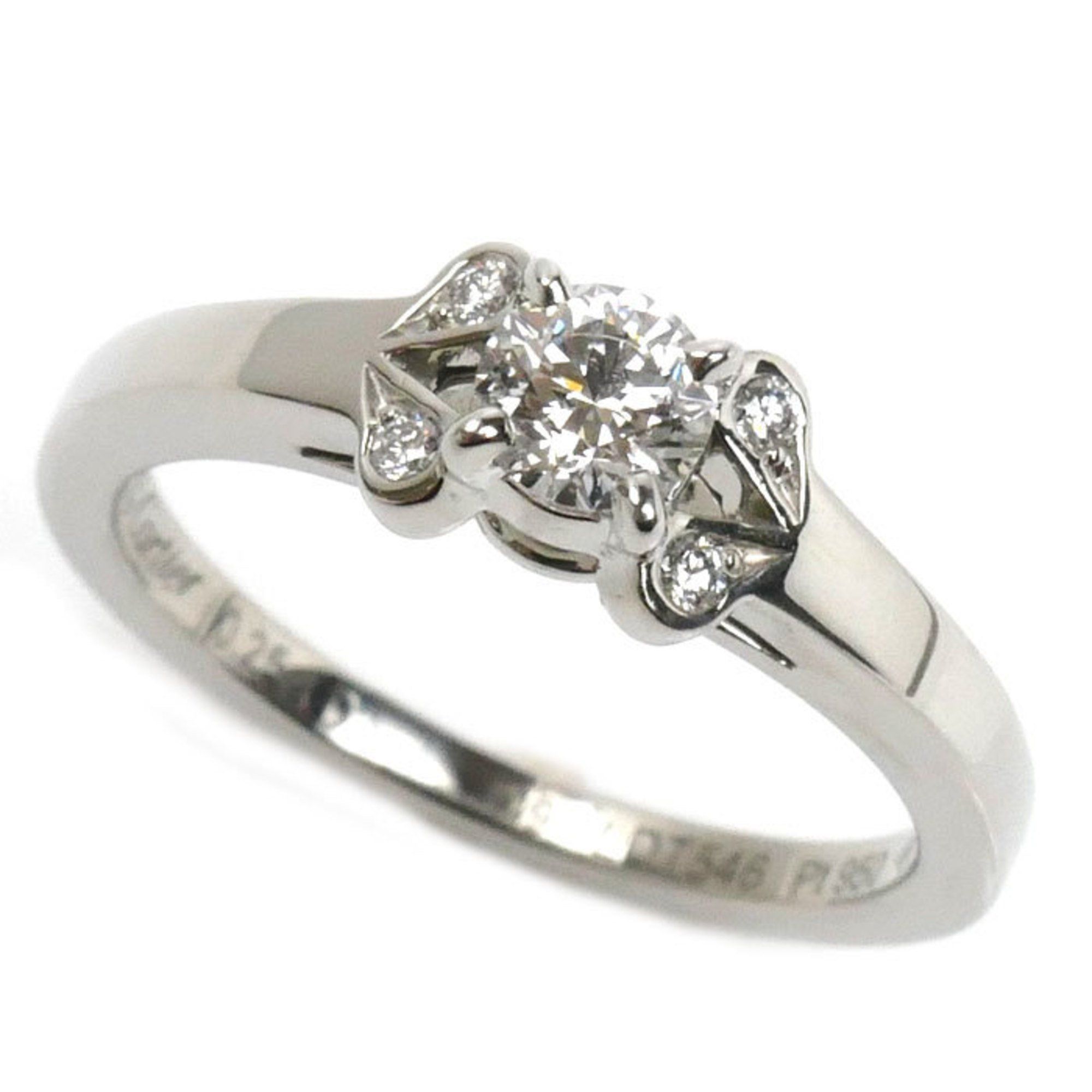 CARTIER Pt950 Platinum Ballerina Solitaire Ring N4197549 Diamond 0.25ct Size 8.5 49 4.5g Women's