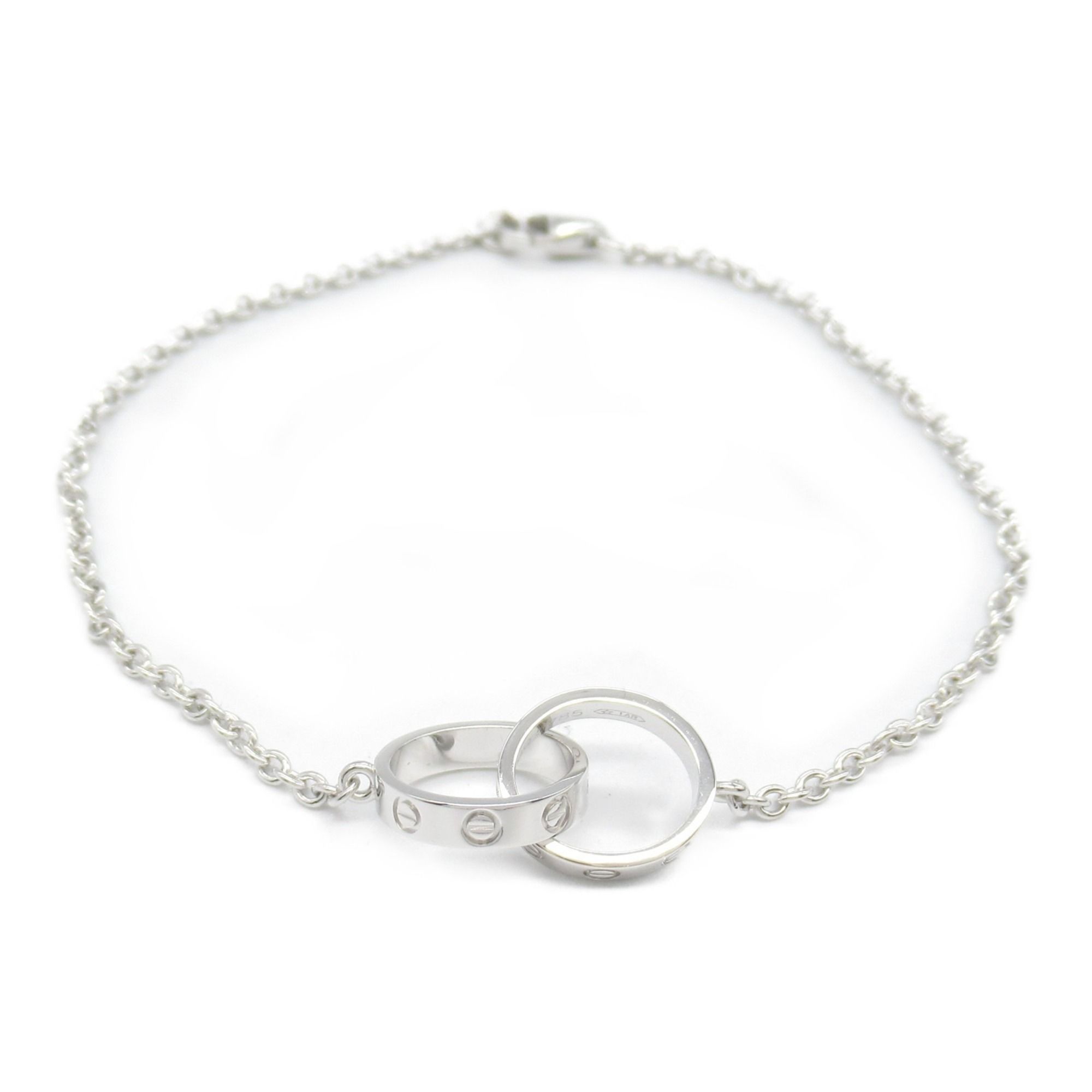 CARTIER Baby Love Bracelet, 18KWG (White Gold), Women's, Silver