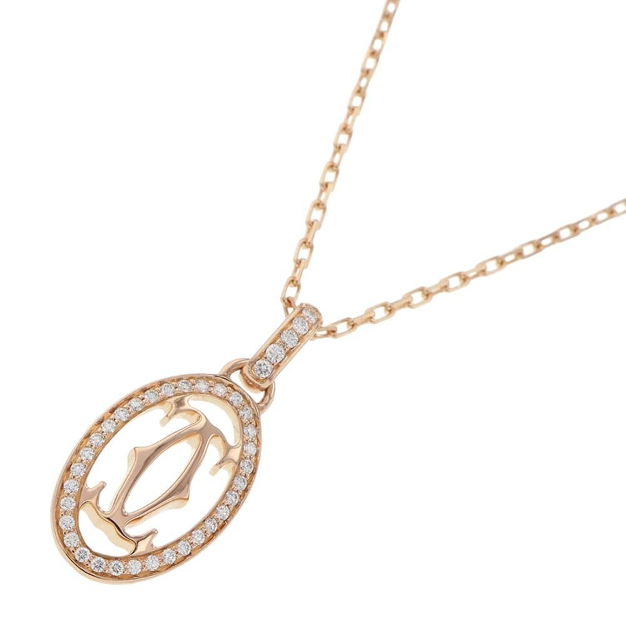 Cartier Necklace Double C de Diamond 37P 0.10ct K18PG B7219300