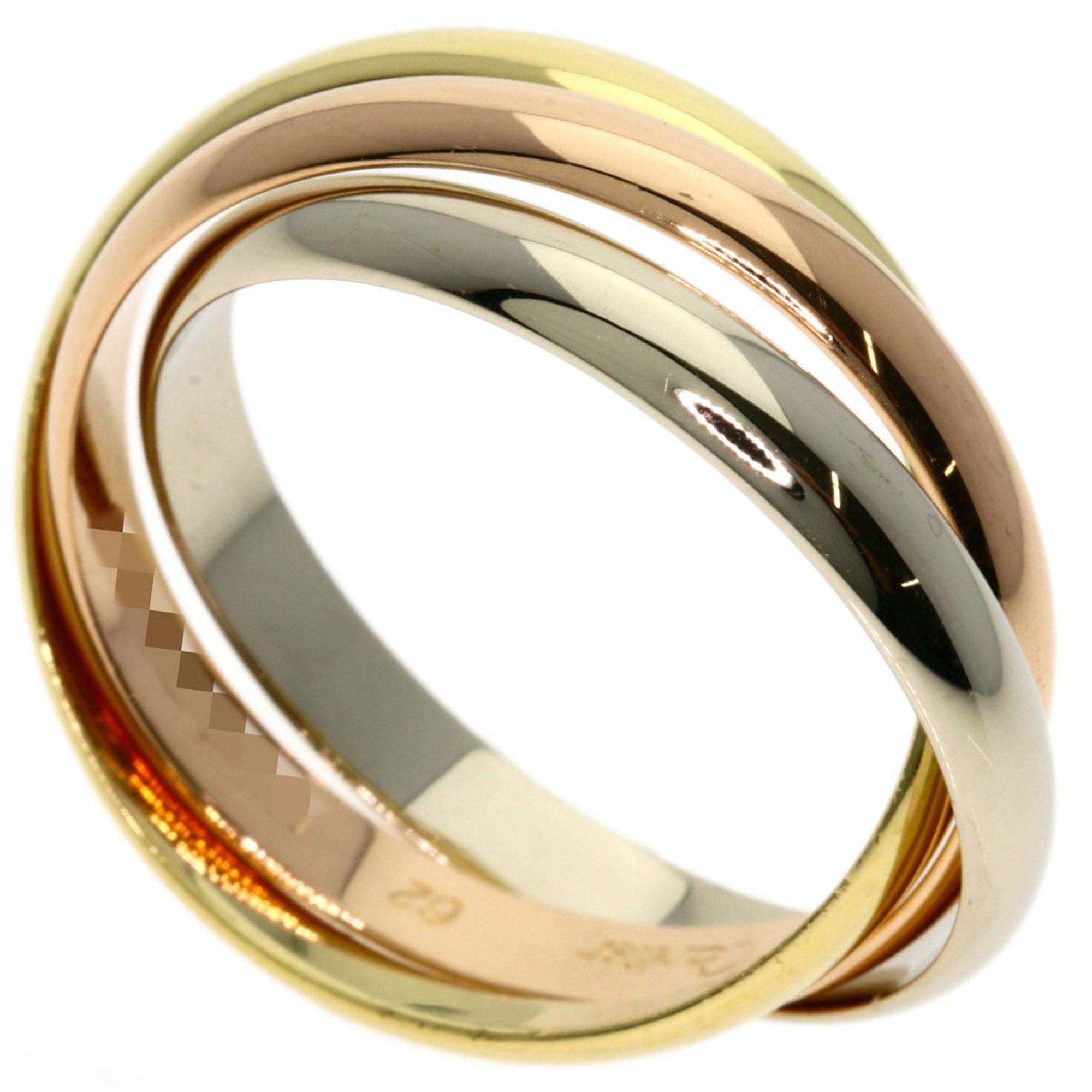 Cartier Trinity #62 Ring 18K Yellow Gold 18KPG 18KWG Women's CARTIER